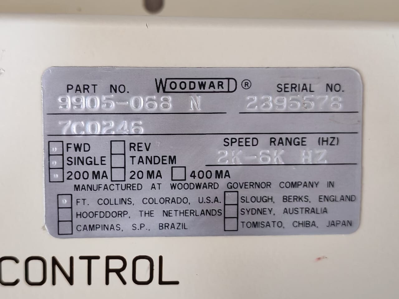 Woodward 9905-068 2301A Woodward 9905-068 Rev. N Low Voltage Load Sharing and Speed Control 2
