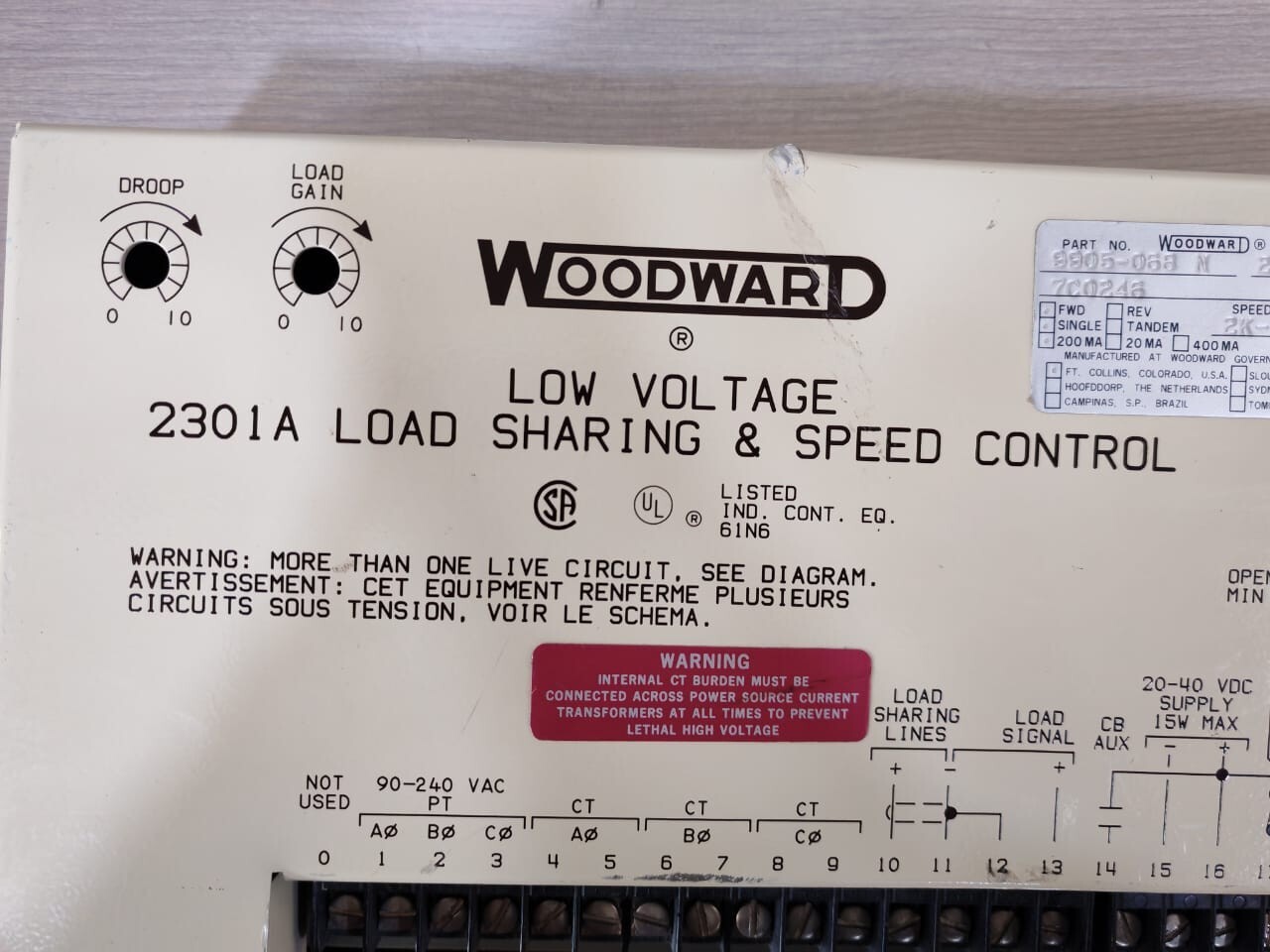 Woodward 9905-068 2301A Woodward 9905-068 Rev. N Low Voltage Load Sharing and Speed Control 3