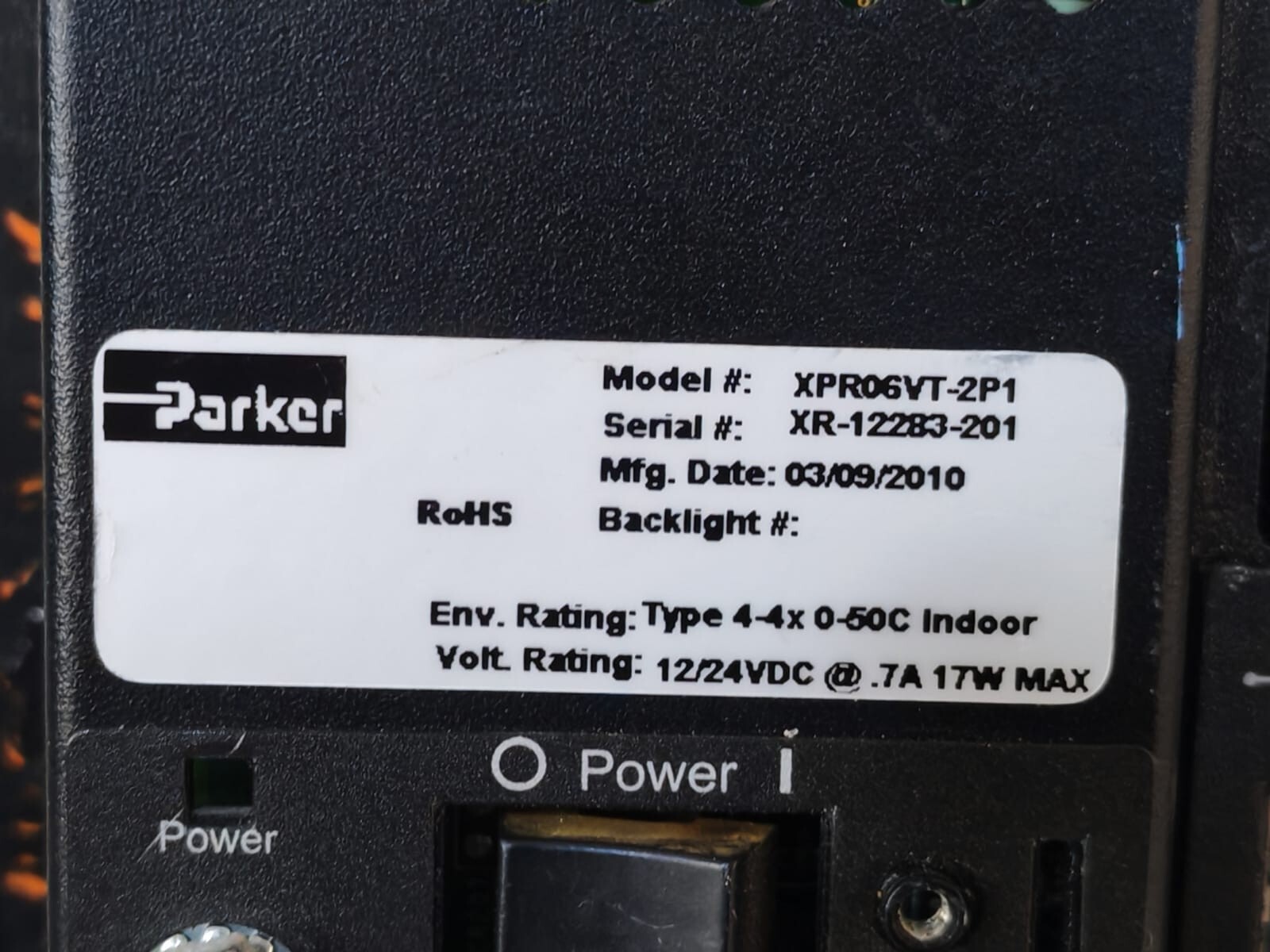 Parker XPR06VT-2P1 PARKER CTC XPR06VT-2P1 TOUCH SCREEN PANEL 12/24VDC 9