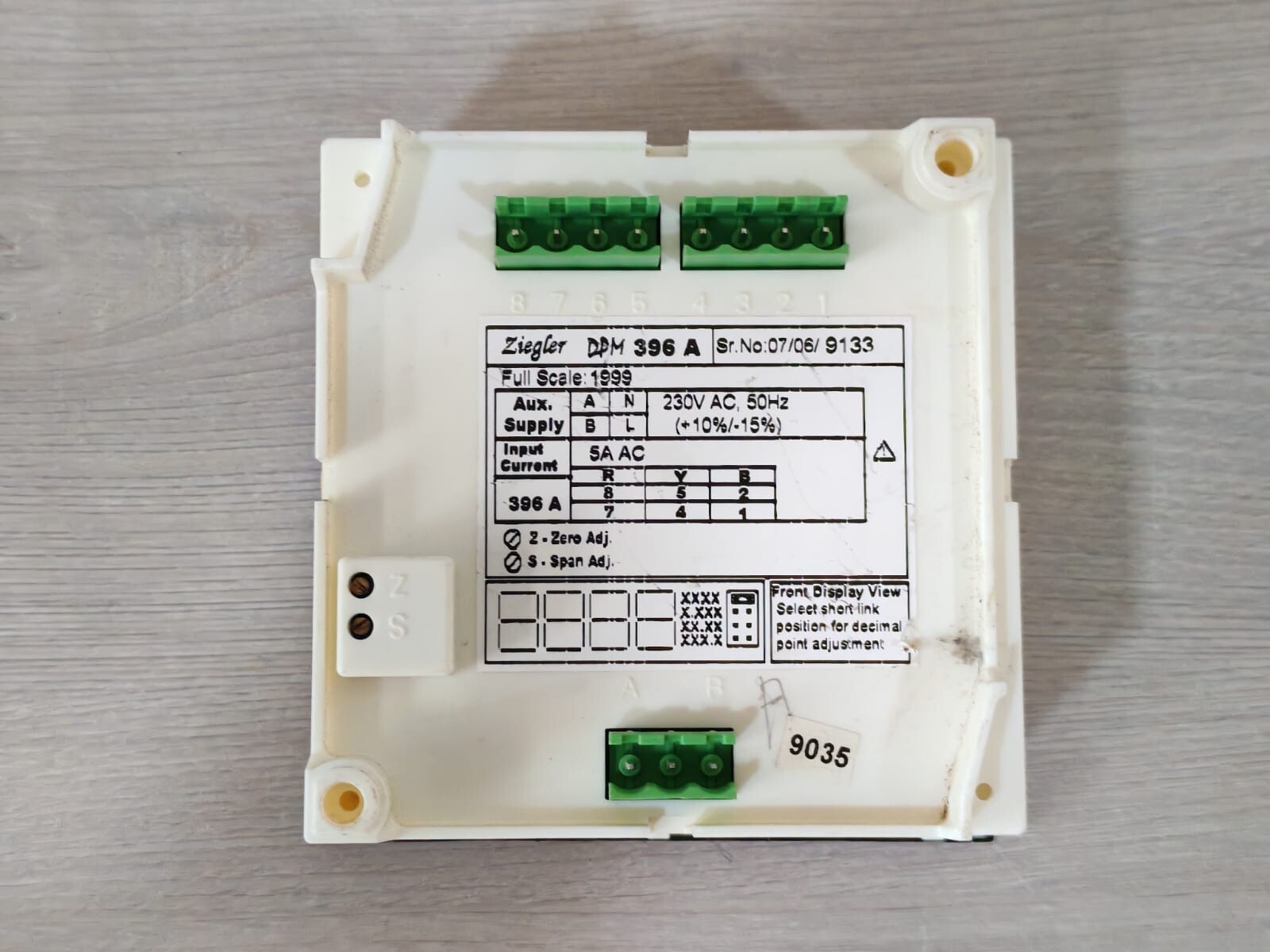 Ziegler DPM396A Ziegler DPM396A AC Voltmeter DPM 396A 4
