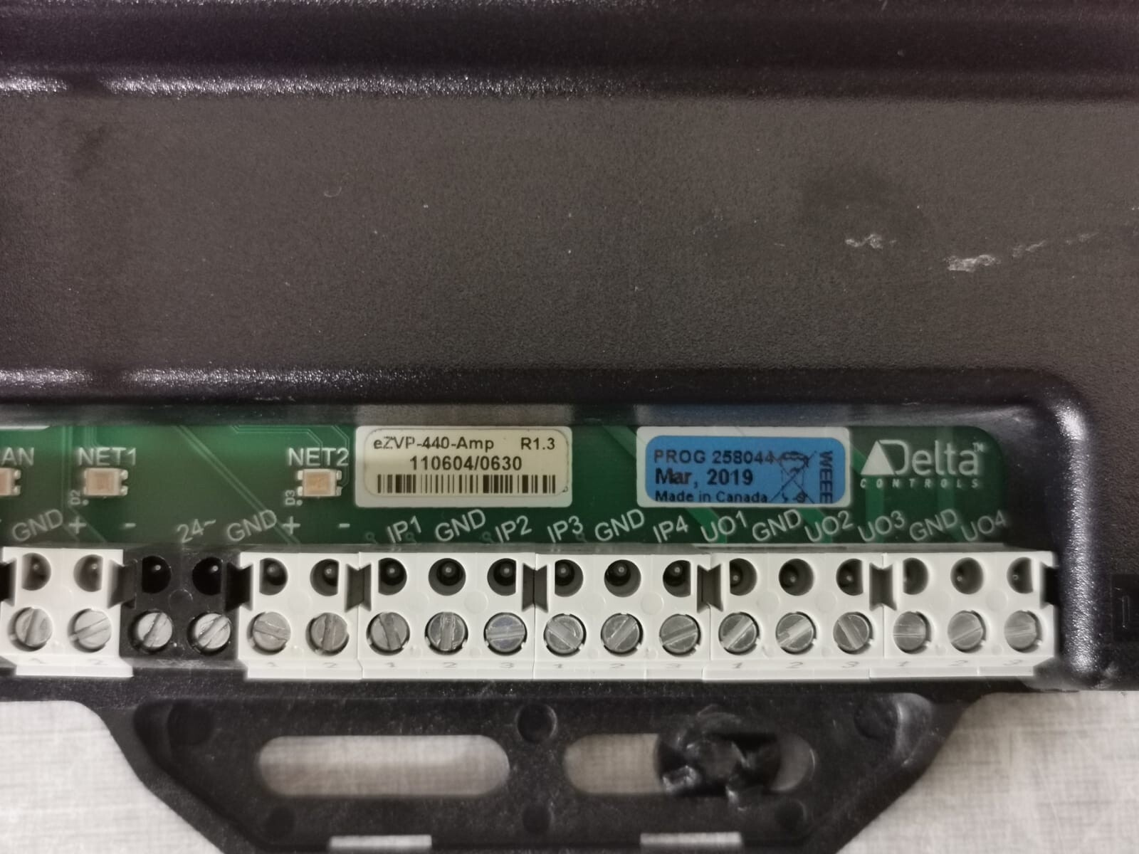 DELTA CONTROLS EZV-440 DELTA CONTROLS EZV-440-AMP ENTELIZONE PROGRAMMABLE VAV CONTROLLER 4