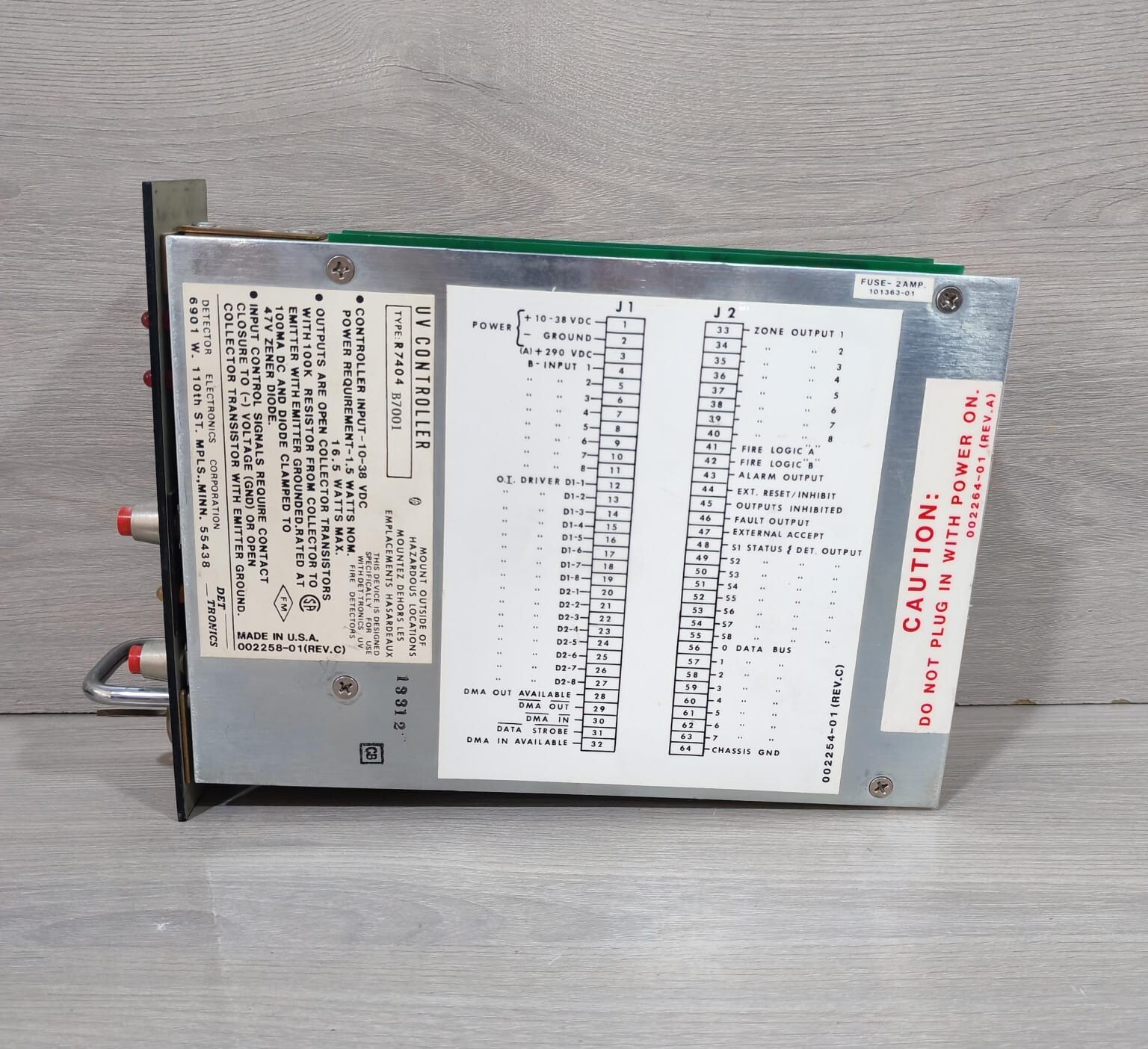 DET TRONICS R7404-B7001 DET TRONICS R7404-B7001 002258-01 REV.C FLAME DETECTION SYSTEM 7