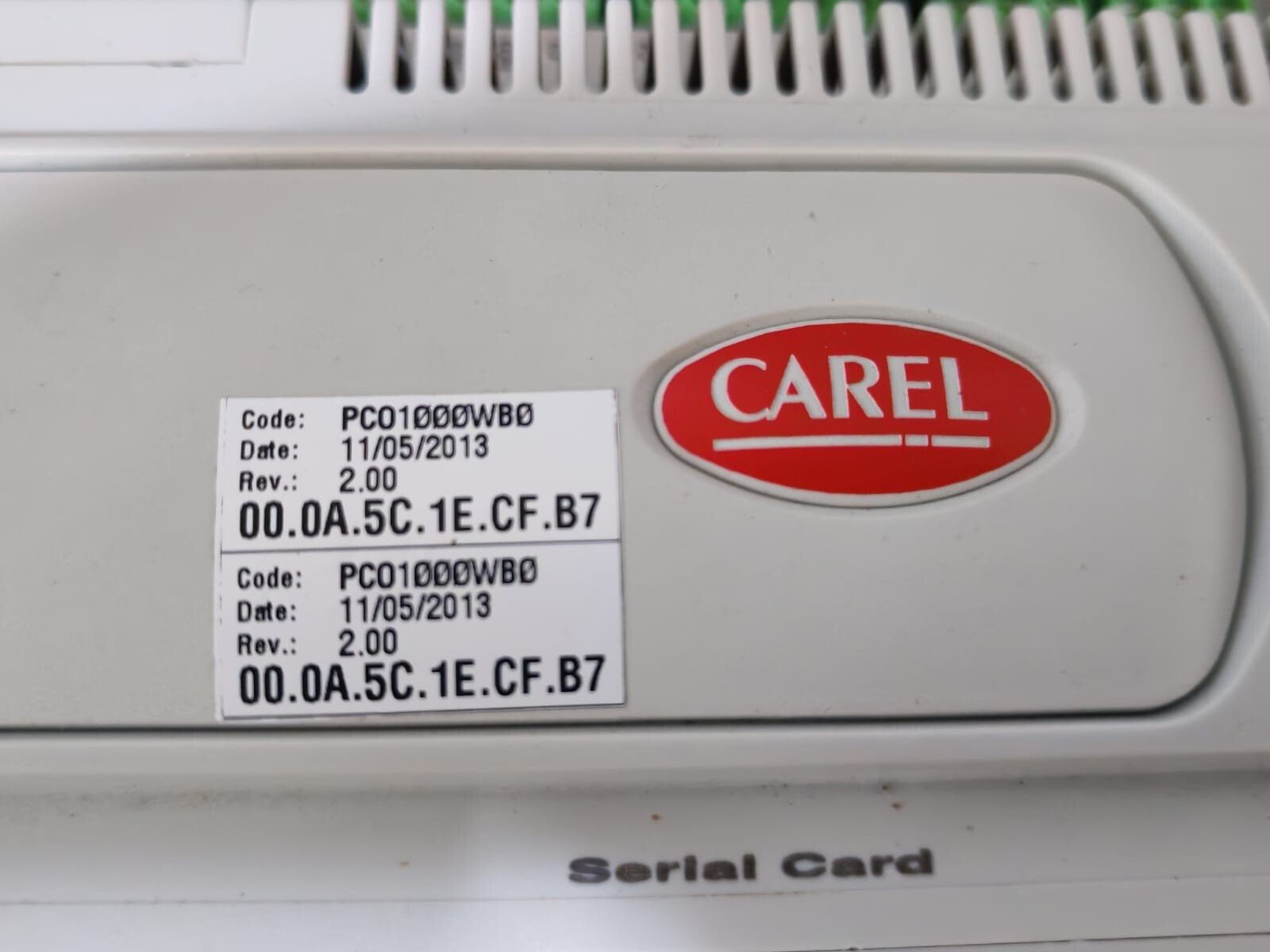 Carel PCO1000CS0 CAREL PCO1000CS0 REV 1.013 WITH PCO WEB PCO1000WB0 CARD 2