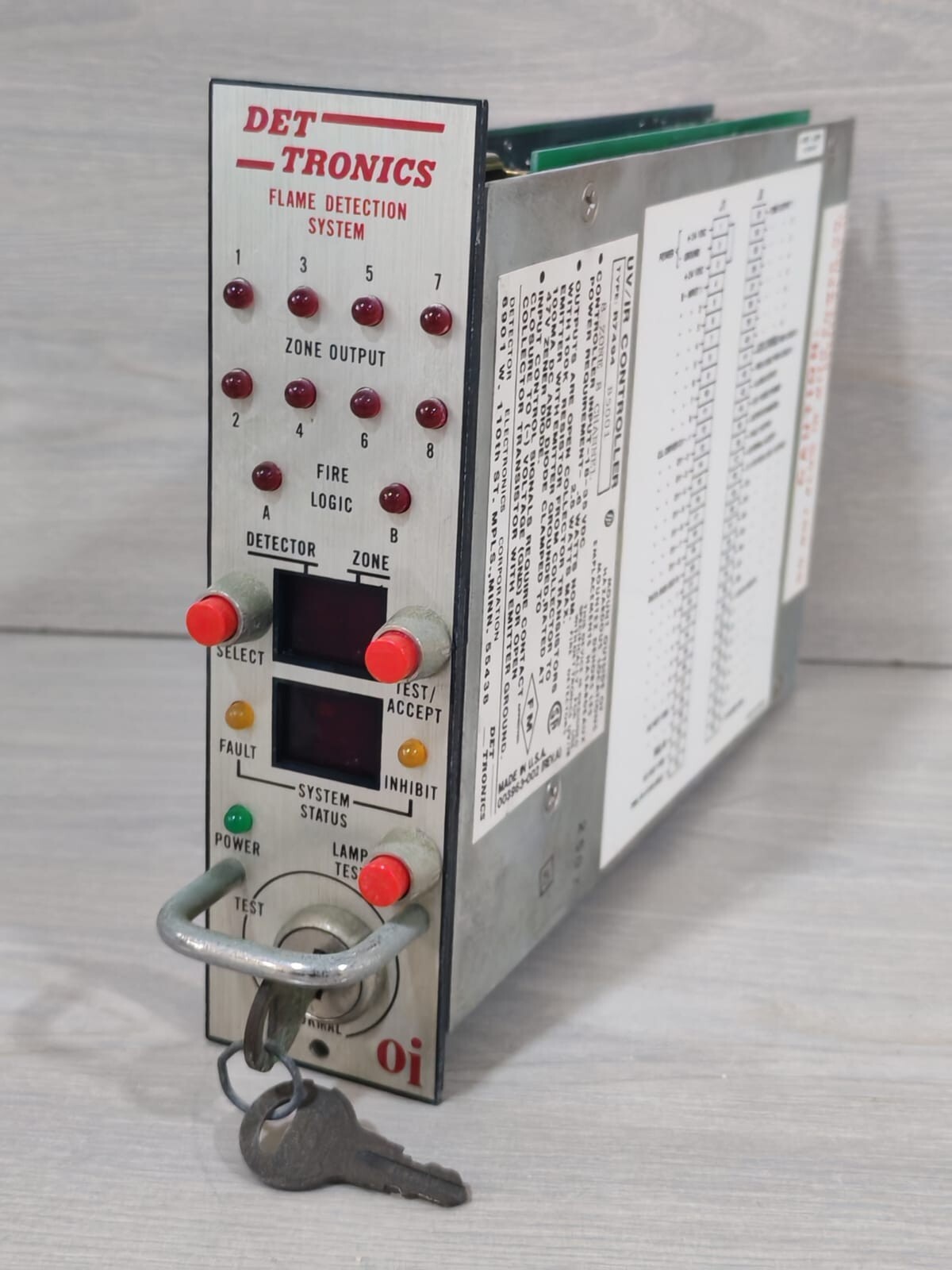 DET TRONICS 003955-003 REV.A DET TRONICS R7494 B5001 UV/IR CONTROLLER 003955-003 REV.A 8ZONE 8 CHANNEL 5