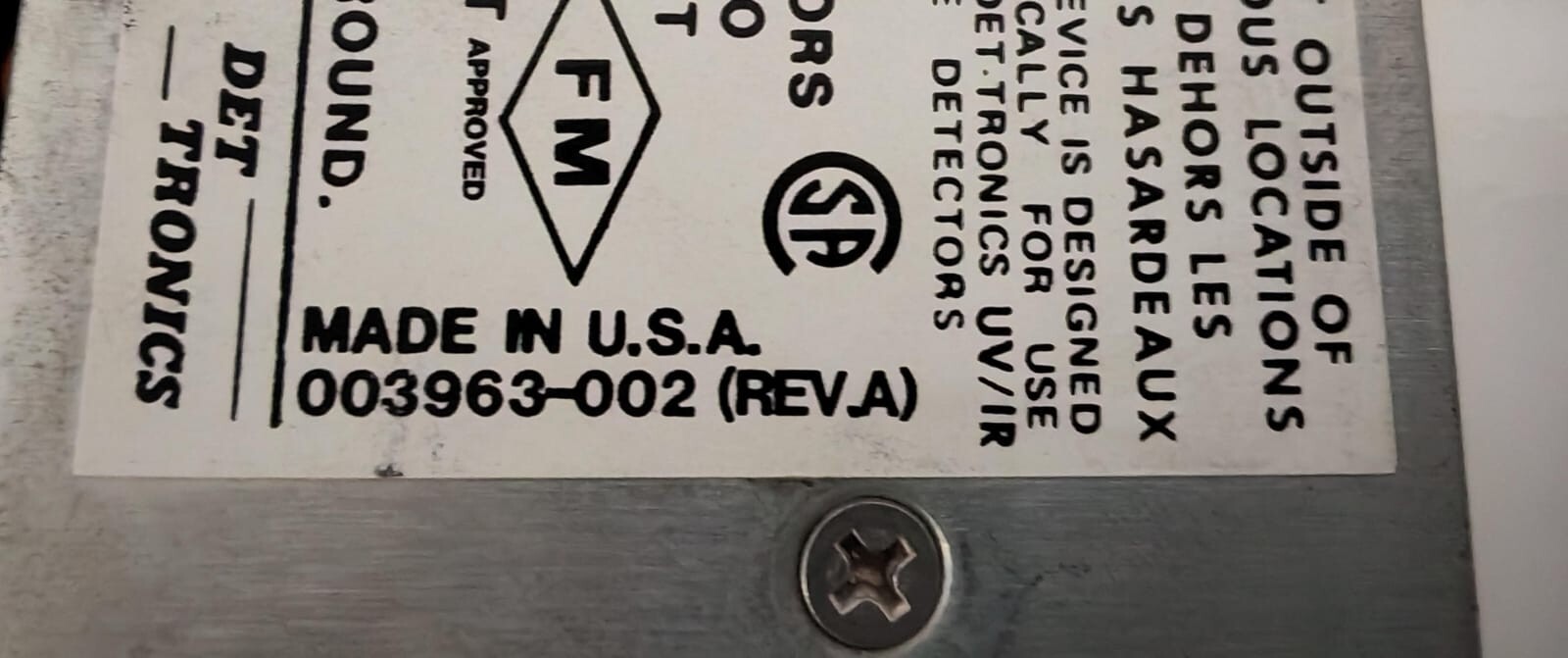 DET TRONICS 003955-003 REV.A DET TRONICS R7494 B5001 UV/IR CONTROLLER 003955-003 REV.A 8ZONE 8 CHANNEL 8