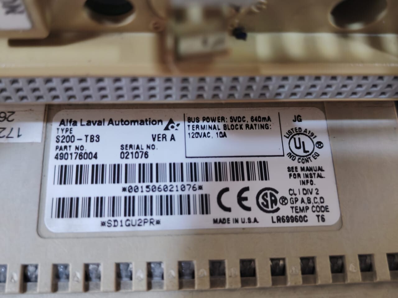 ALFA LAVAL AUTOMATION INPUT-16 ALFA LAVAL AUTOMATION S200-IB16 & S200-TB3 DIGITAL INPUT 16 X 24VDC/1X COUNTER 7