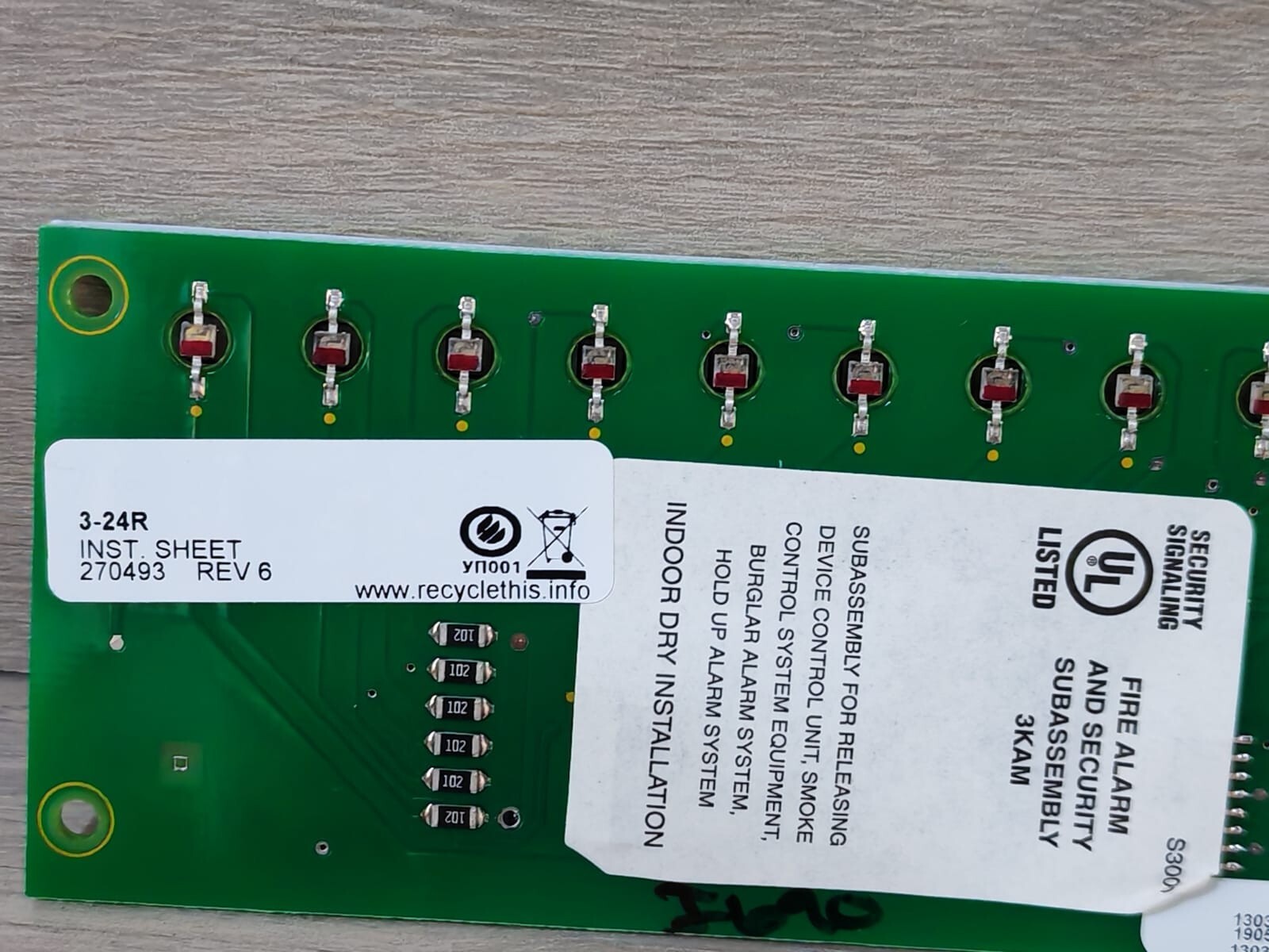 EST 3-24R EST EDWARDS 3-24R LED CONTROL DISPLAY MODULE GE FIRE ALARM 2