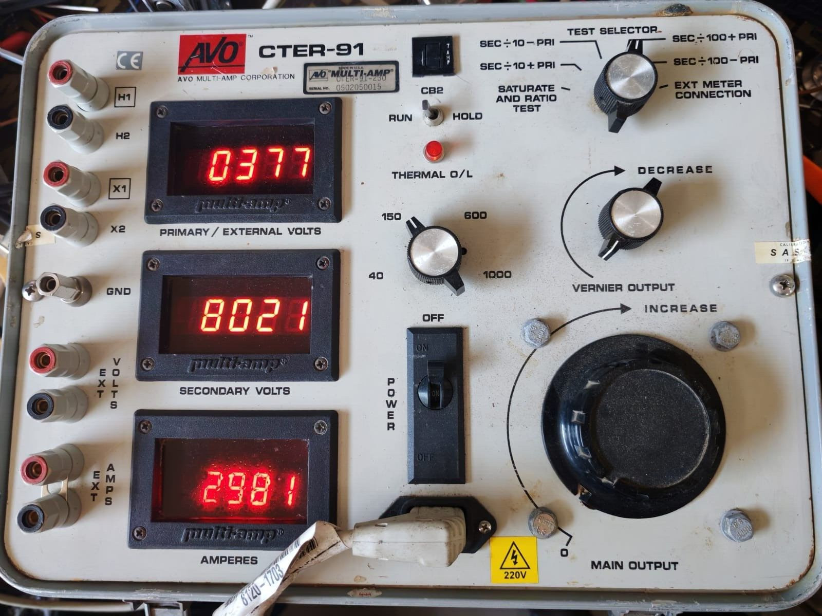 AVO CTER-91-230 AVO CTER-91 MULTI AMPERE CTER-91-230 240VOLTS 3