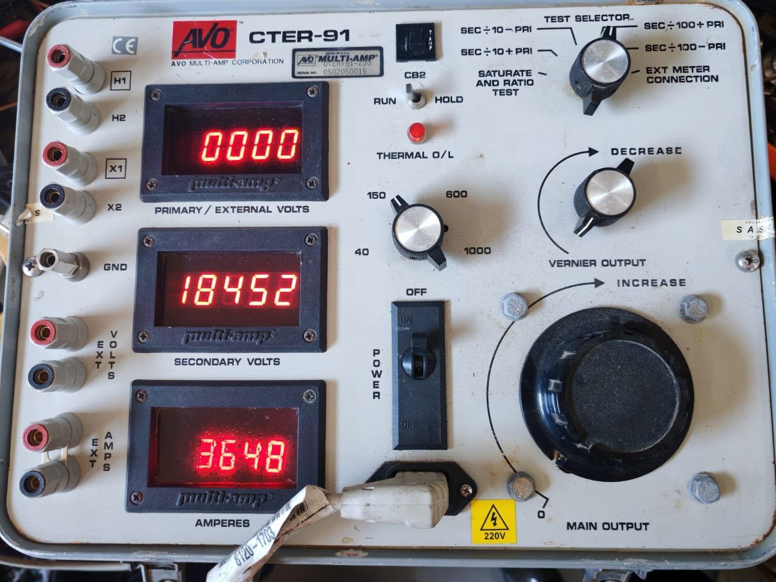 AVO CTER-91-230 AVO CTER-91 MULTI AMPERE CTER-91-230 240VOLTS 4