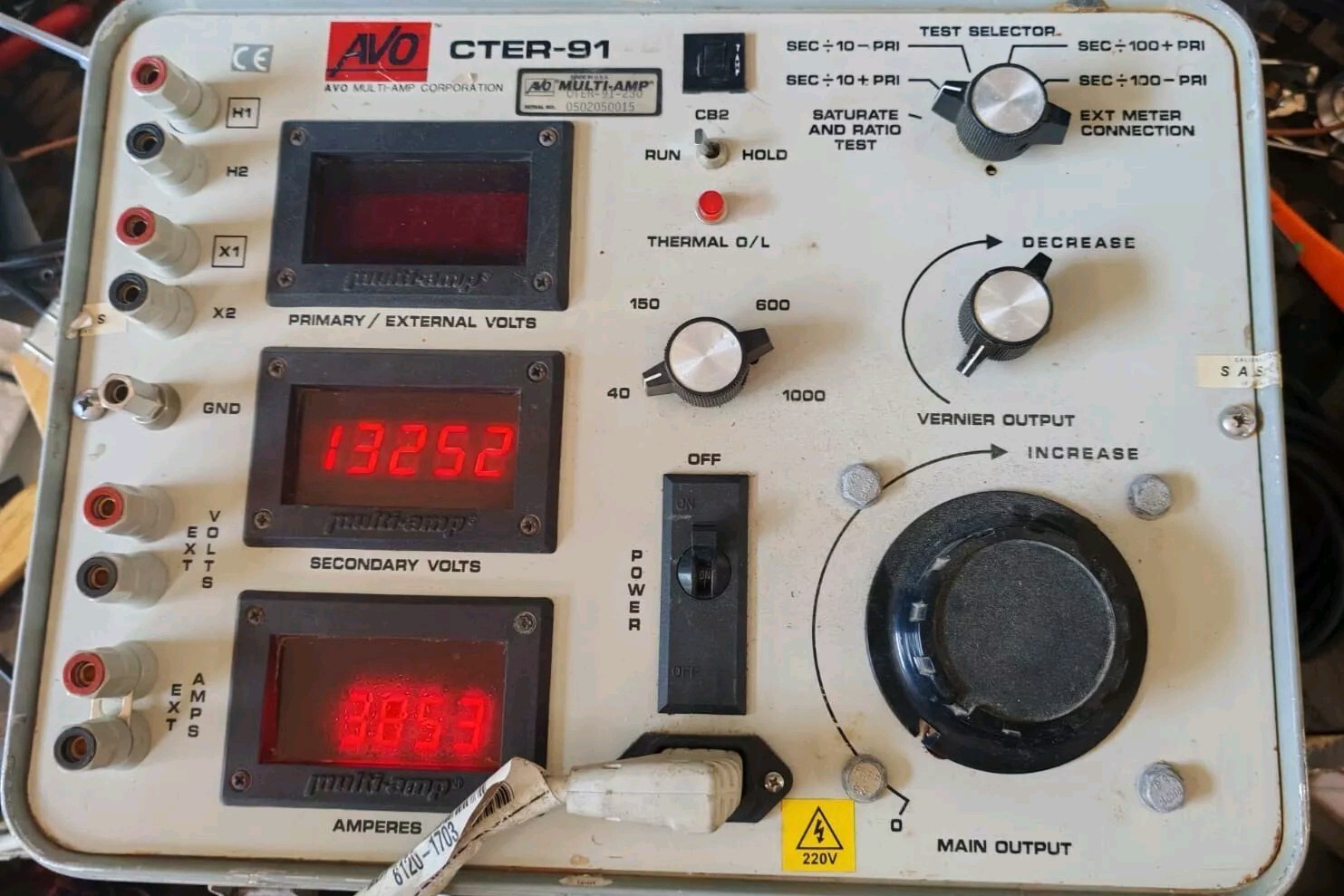 AVO CTER-91-230 AVO CTER-91 MULTI AMPERE CTER-91-230 240VOLTS 6