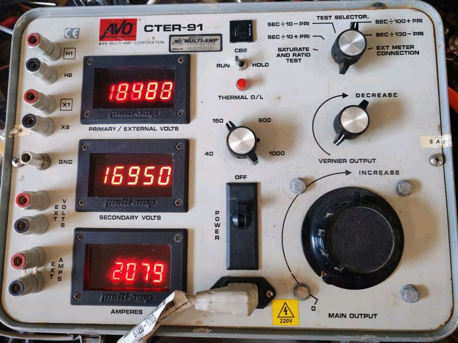 AVO CTER-91-230 AVO CTER-91 MULTI AMPERE CTER-91-230 240VOLTS 9