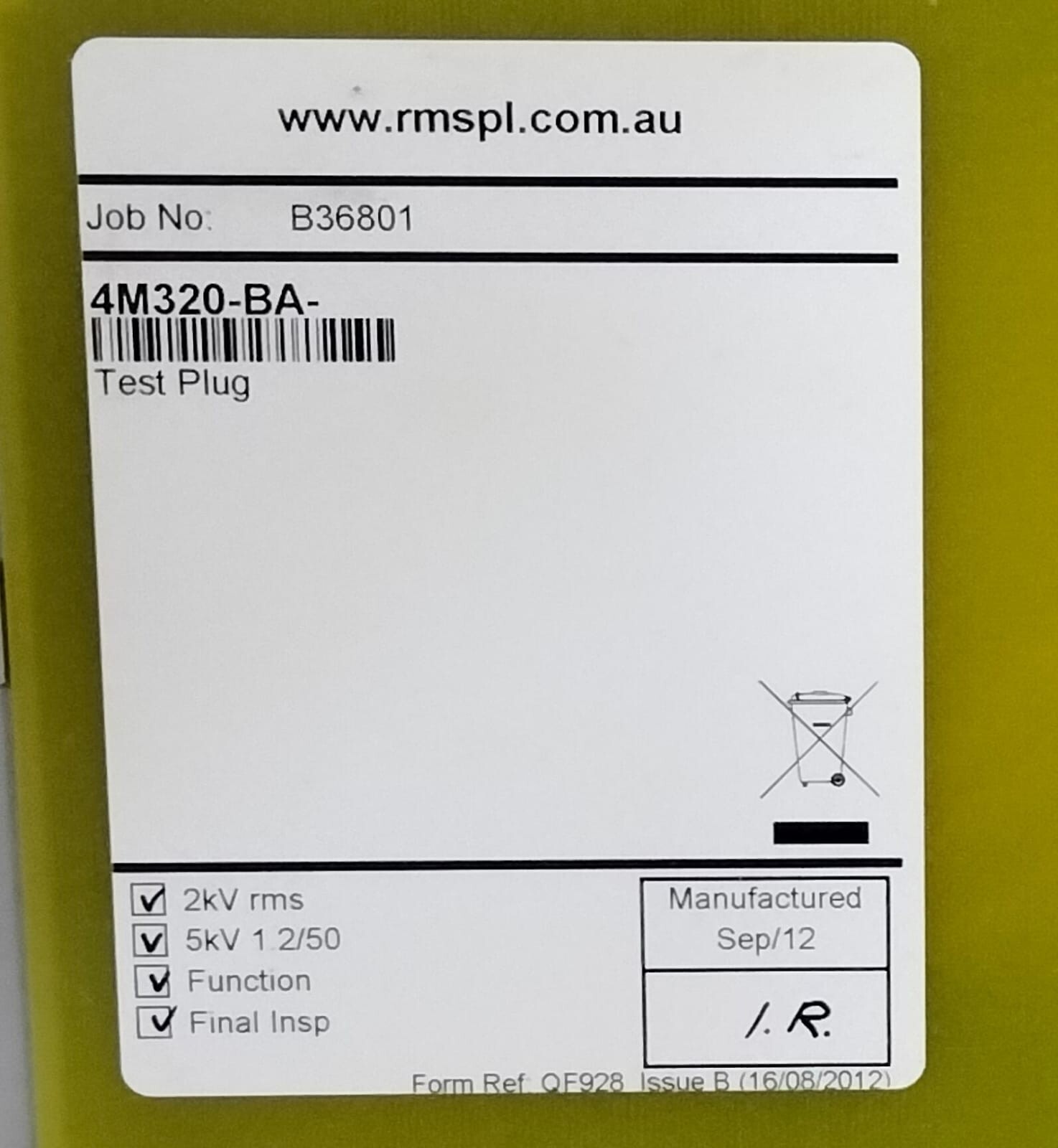 RMS 4M320K4 BA RMS 4M320K4 BA TEST BLOCK SYSTEM 4M320-BA 3