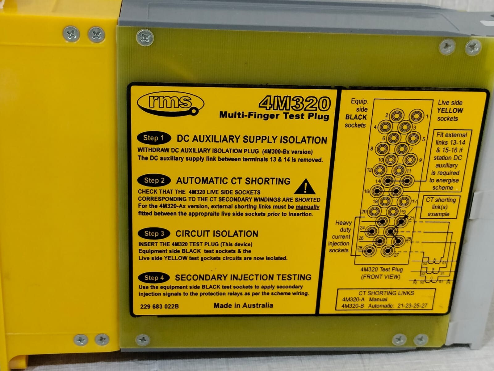 RMS 4M320K4 BA RMS 4M320K4 BA TEST BLOCK SYSTEM 4M320-BA 5