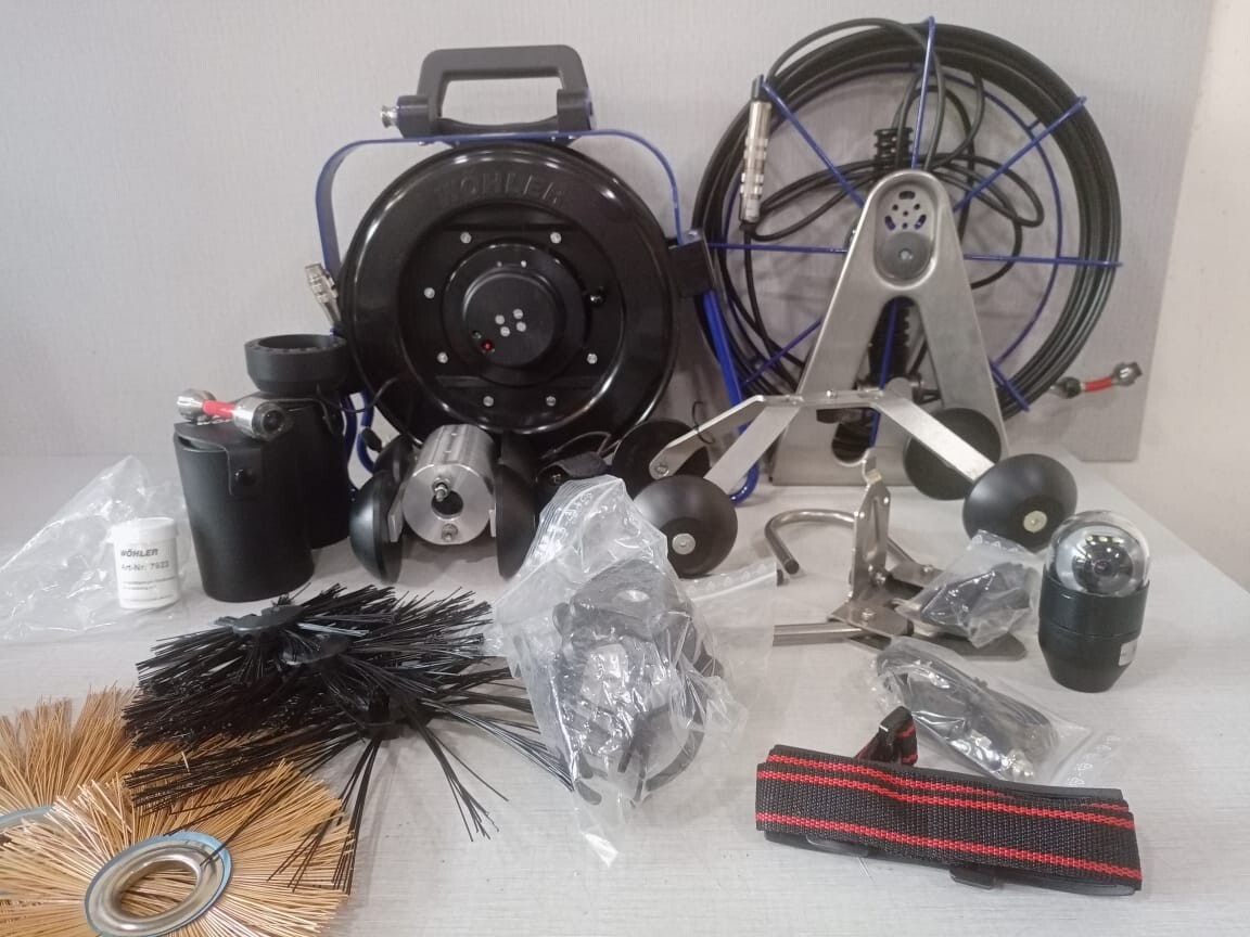Wohler Cable Reel VIS2000, Rotary Brush, push rod camera, trolley and others