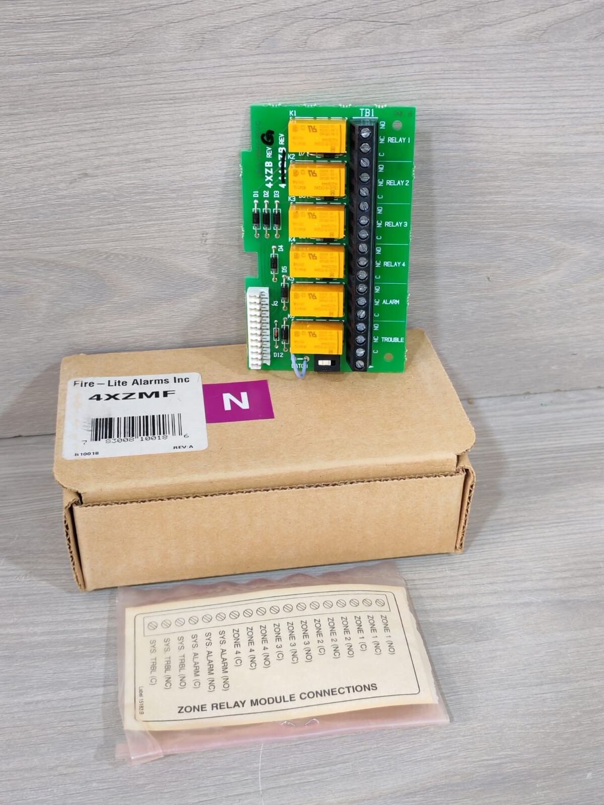 Fire-Lite Alarms Inc. 4XZMF Zone Relay Module PCB Card