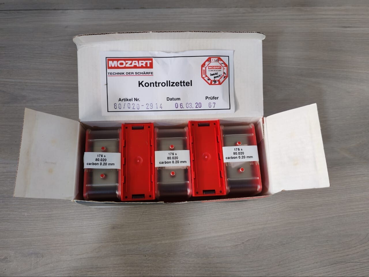 Mozart 80.020 Industrial Blade - Carbon 0.20mm