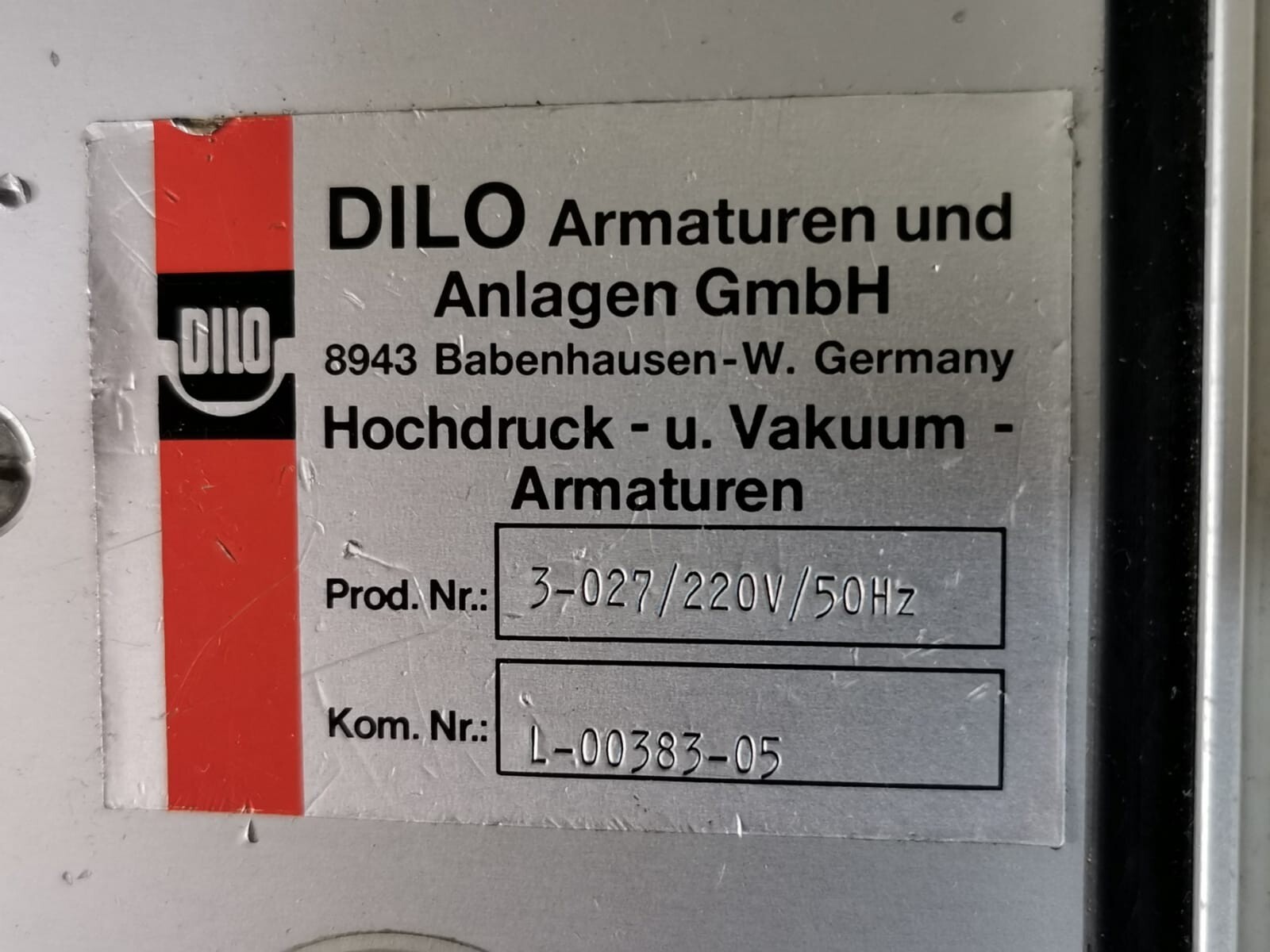 DILO L-00383-05 DILO SF6 DENSITY TESTER 3-027 | L-00383-05 | 220V/50Hz -W/O CABLE 2