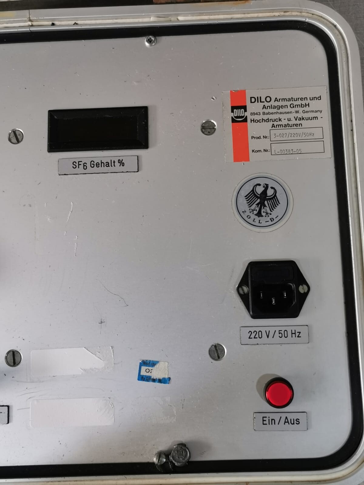 DILO L-00383-05 DILO SF6 DENSITY TESTER 3-027 | L-00383-05 | 220V/50Hz -W/O CABLE 6