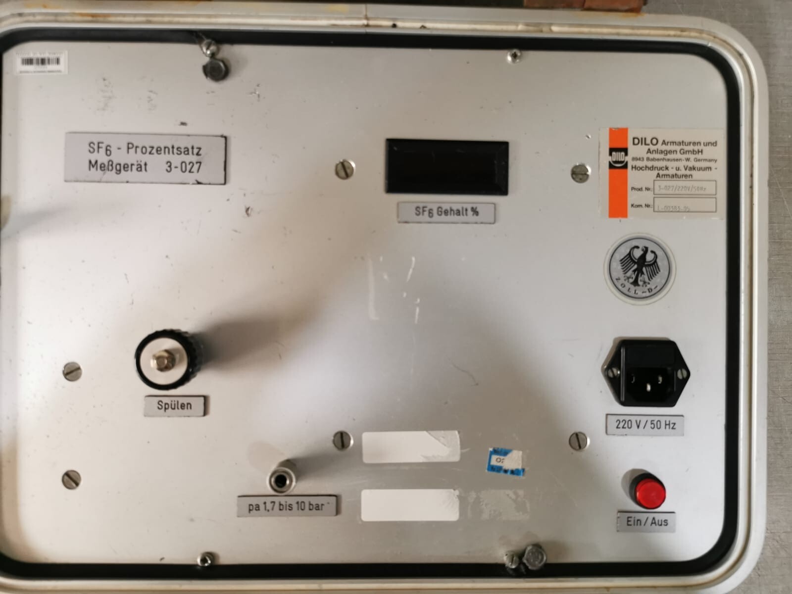 DILO L-00383-05 DILO SF6 DENSITY TESTER 3-027 | L-00383-05 | 220V/50Hz -W/O CABLE 8