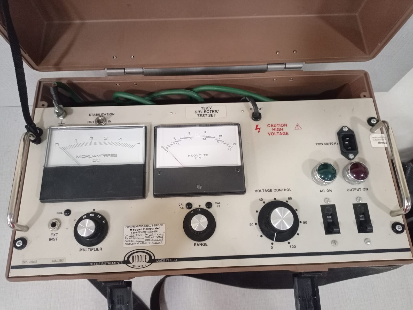 BIDDLE INSTRUMENTS CAT .220015 BIDDLE INSTRUMENTS 15KV DIELECTRIC TEST SET CAT.220015 2