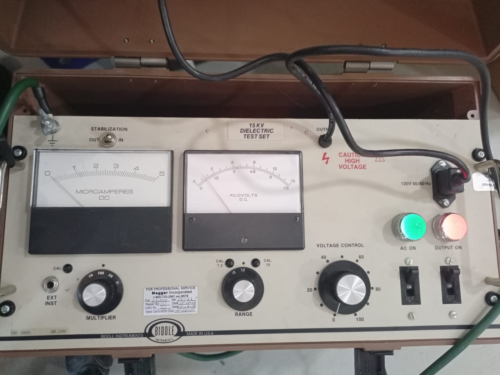 BIDDLE INSTRUMENTS CAT .220015 BIDDLE INSTRUMENTS 15KV DIELECTRIC TEST SET CAT.220015 3