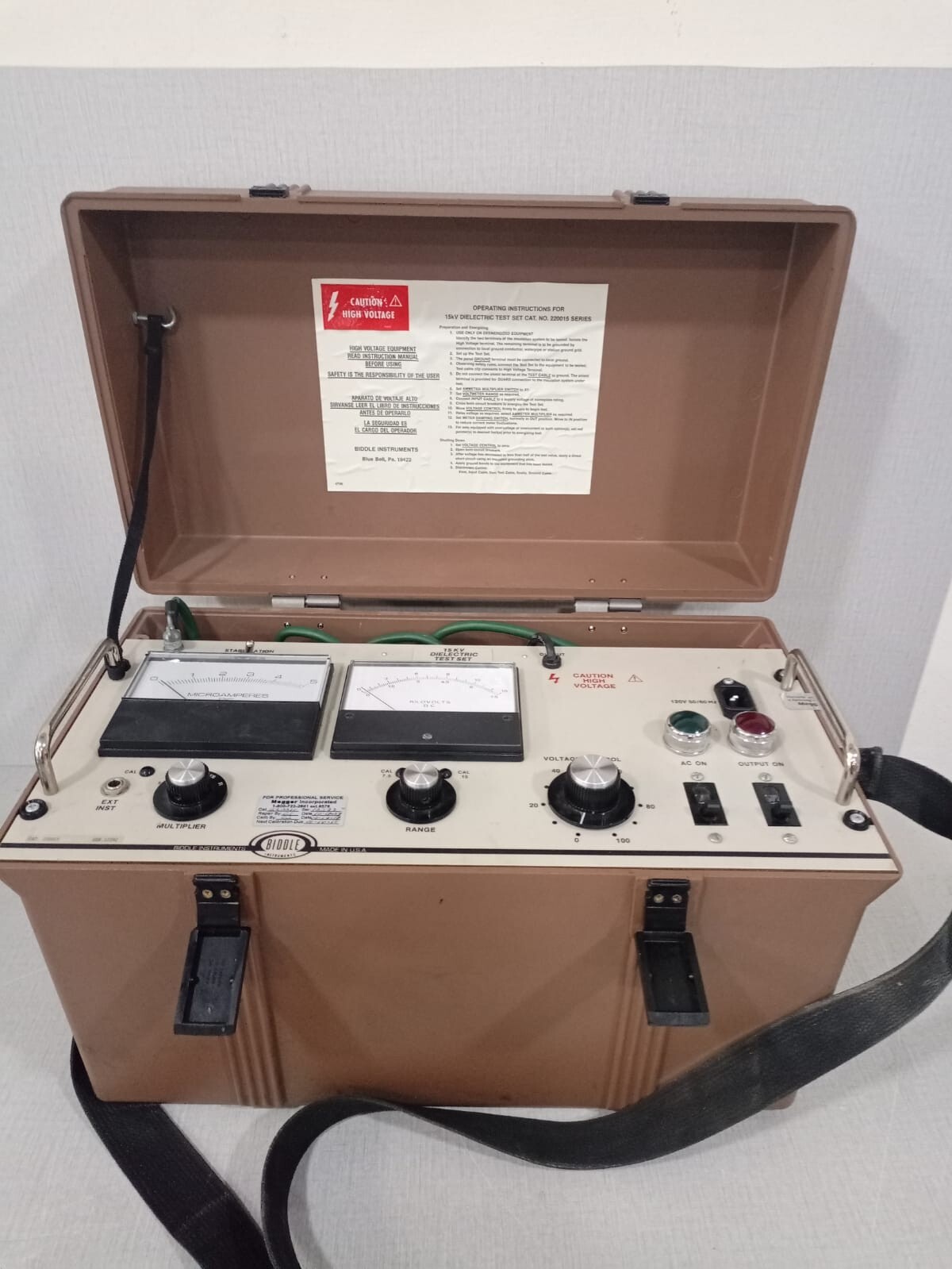 BIDDLE INSTRUMENTS 15KV DIELECTRIC TEST SET CAT.220015