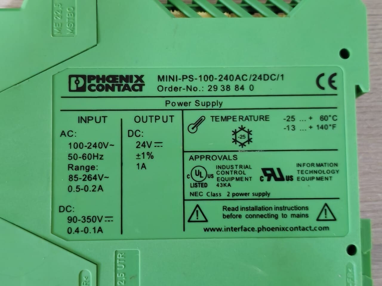 Phoenix Contact Mini-PS-100-240AC/10-15DC/2 and Mini-PS-100-240AC/24DC/1 Phoenix Contact Mini-PS-100-240AC/10-15DC/2 and Mini-PS-100-240AC/24DC/1 4