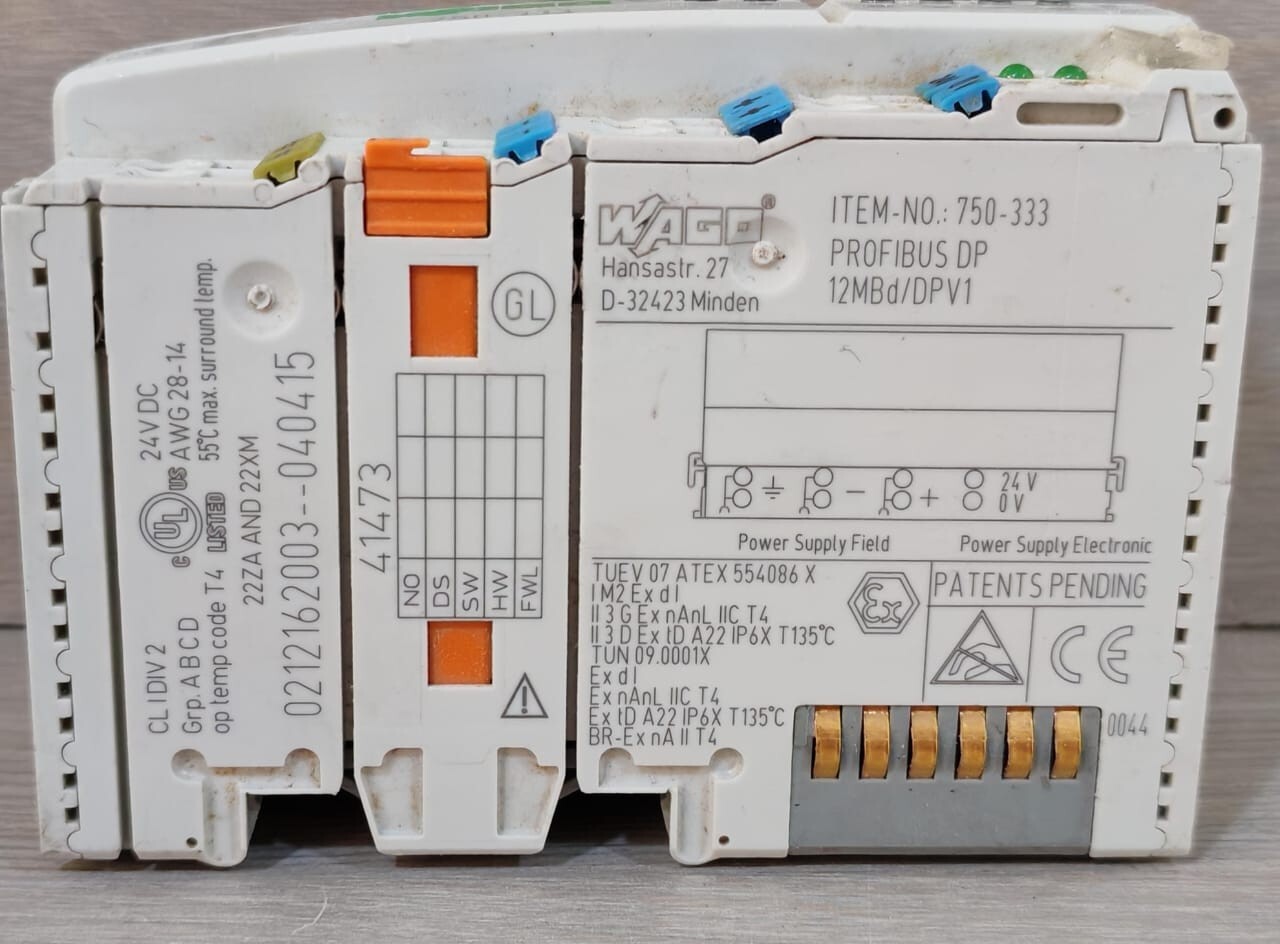 WAGO 750-333 WAGO 750-333 PROFIBUS DP 12MBD/DPV1 24VDC MODULE 6