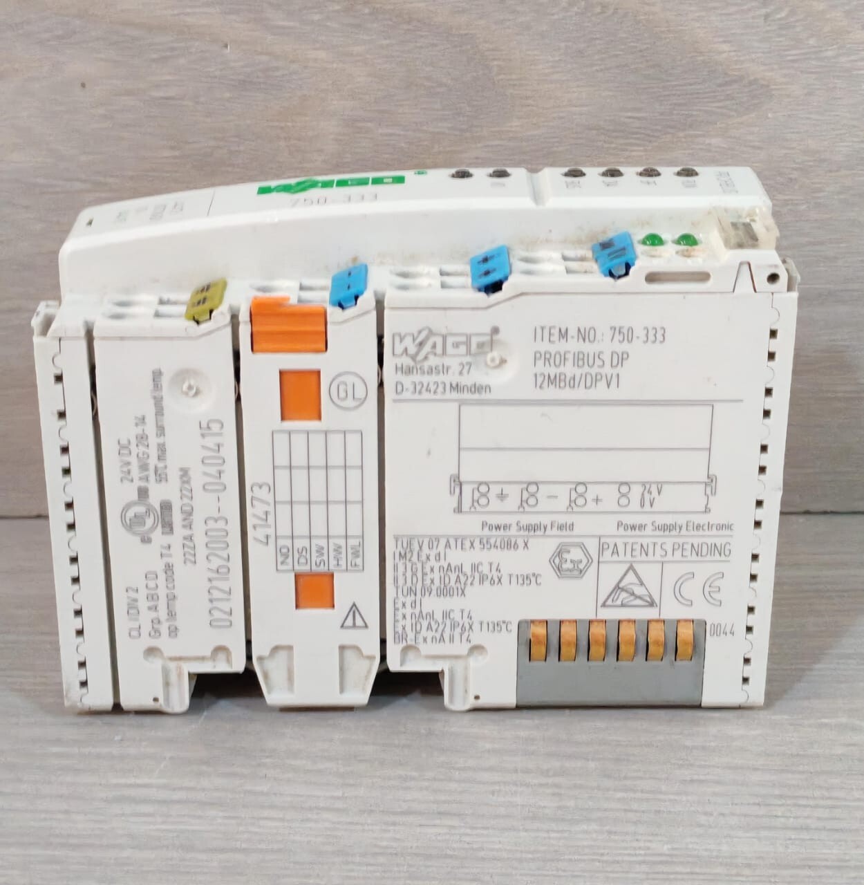 WAGO 750-333 WAGO 750-333 PROFIBUS DP 12MBD/DPV1 24VDC MODULE 7