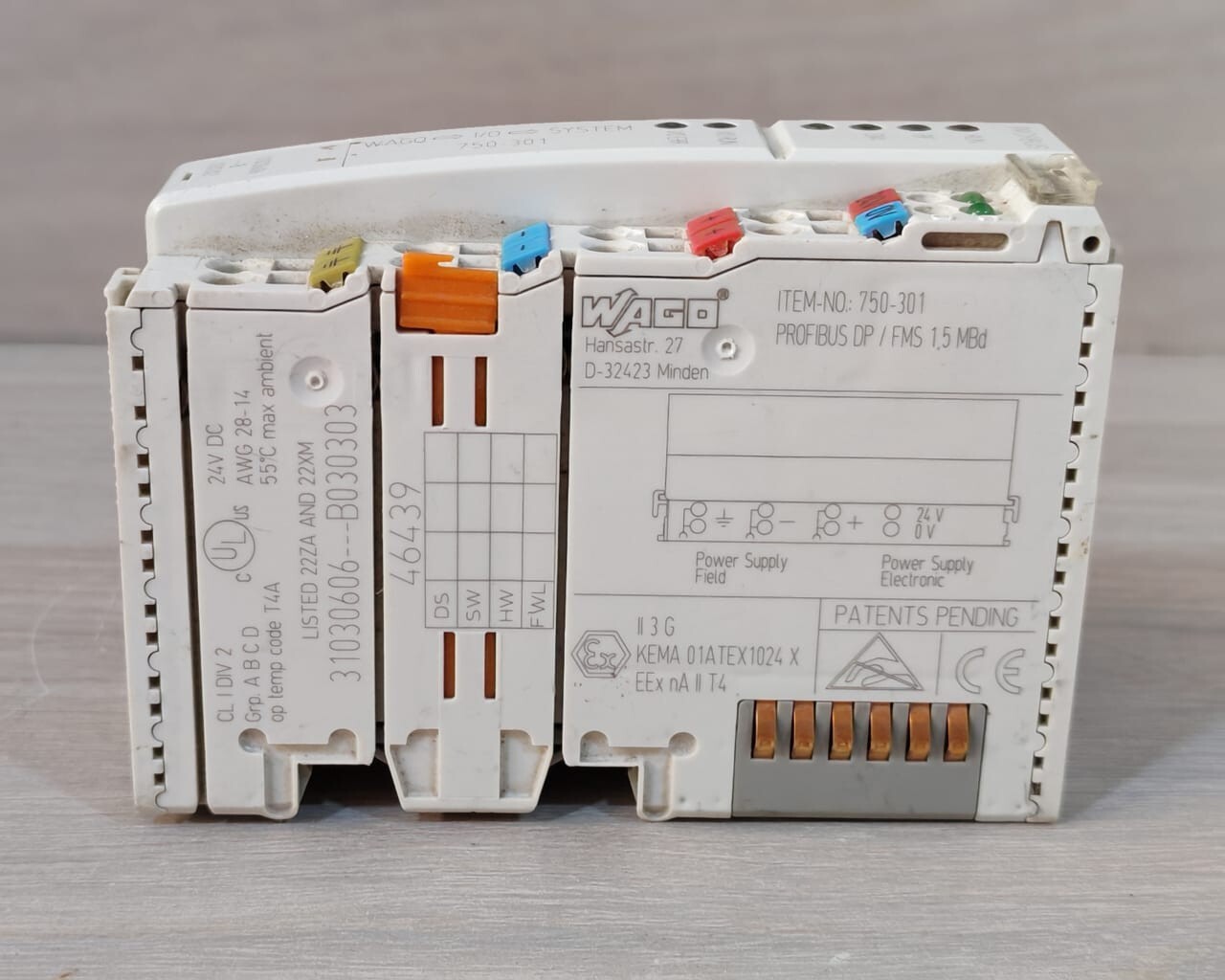 WAGO 750-301 WAGO 750-301 PROFIBUS DP/FMS 1.5MBD 24VDC FIELDBUS COUPLER 6