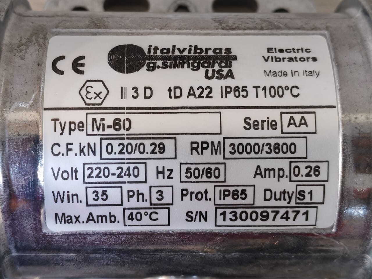 Italvibras M-60 Italvibras M-60 Motor Electric Vibrators 2