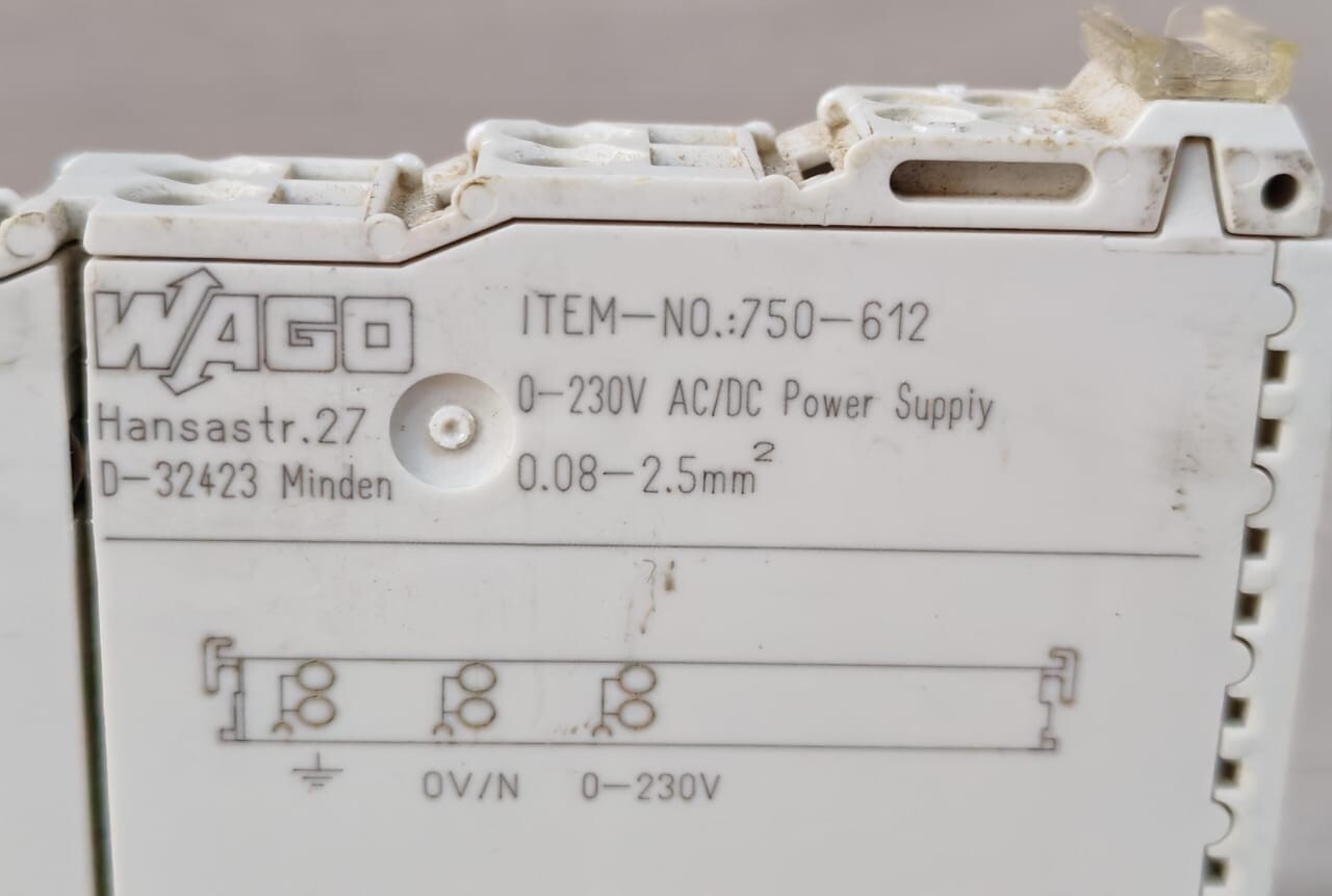 WAGO 750-612 LOT WAGO 750-612 0-230VAC/DC POWER SUPPLY 5