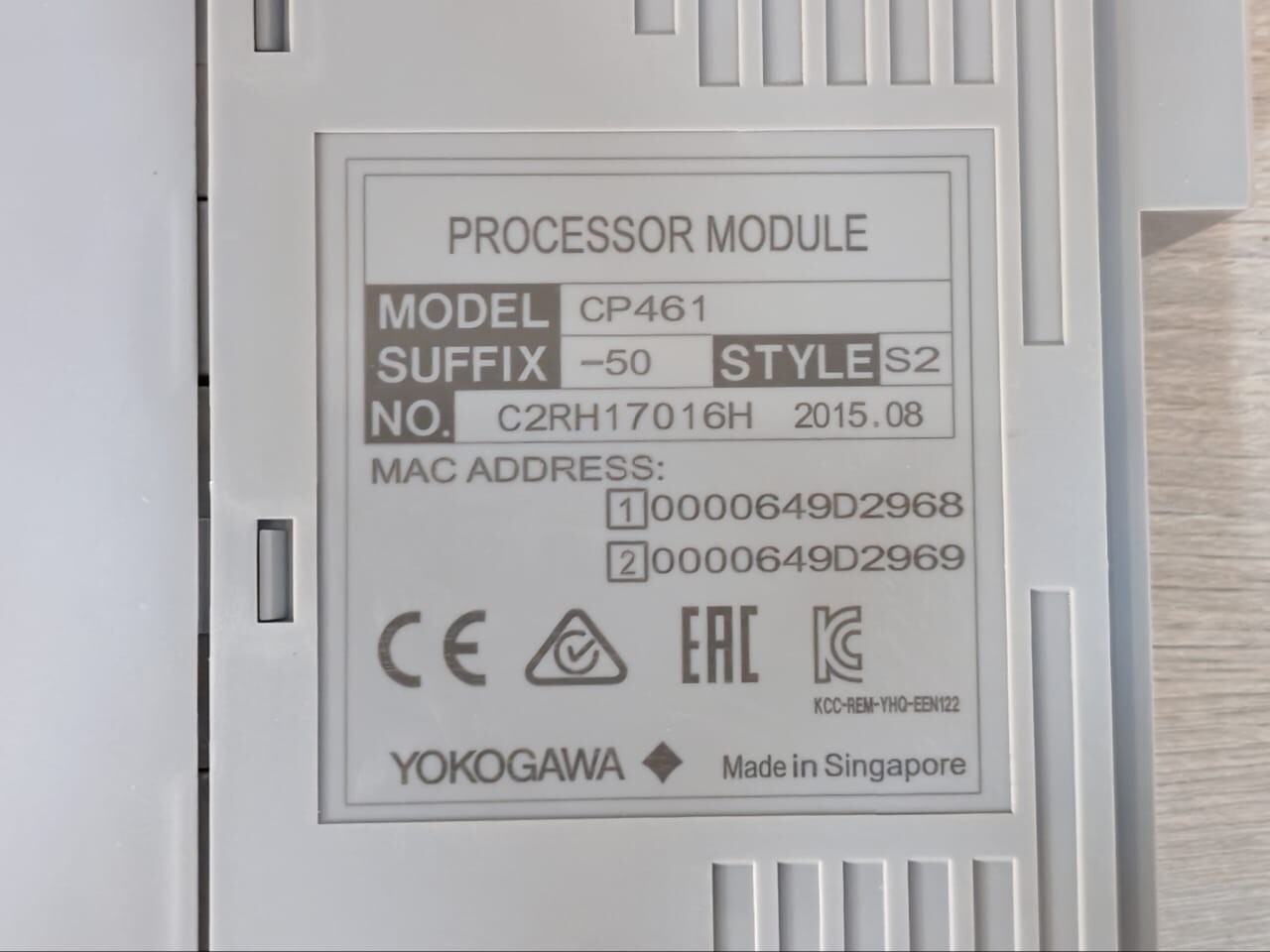 Yokogawa CP461-50 S2 YOKOGAWA CP461 PROCESSOR MODULE CP461-50 S2 - Missing Front Cover 4