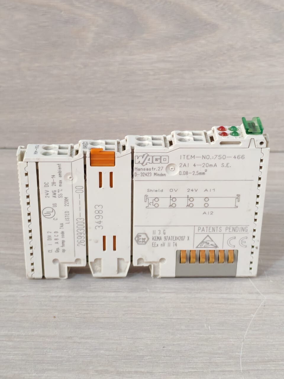 WAGO 750-466 PCS WAGO 750-466 2-CHANNEL 4-20mA SINGLE-ENDED TERMINAL 7