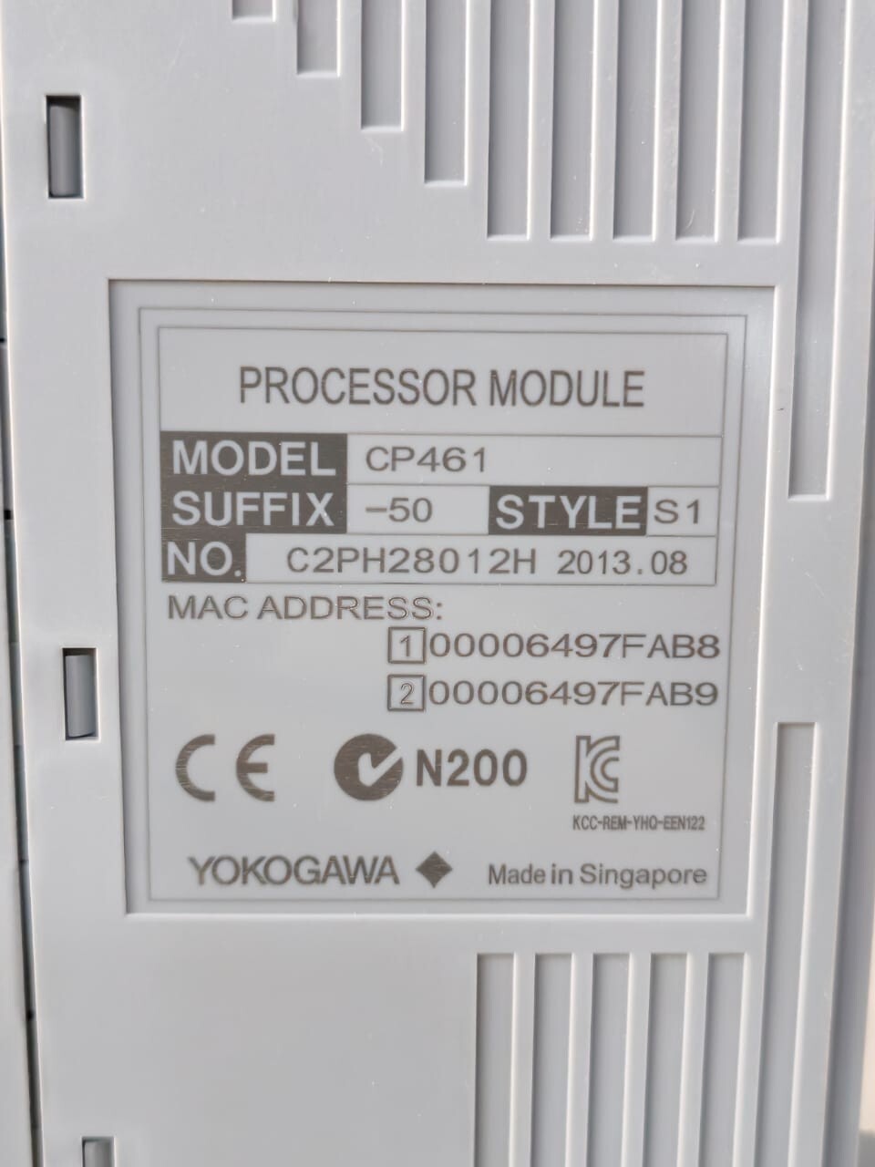 Yokogawa CP461-50-S1 YOKOGAWA CP461 PROCESSOR MODULE CP461-50 S1 - Missing Front Cover 4