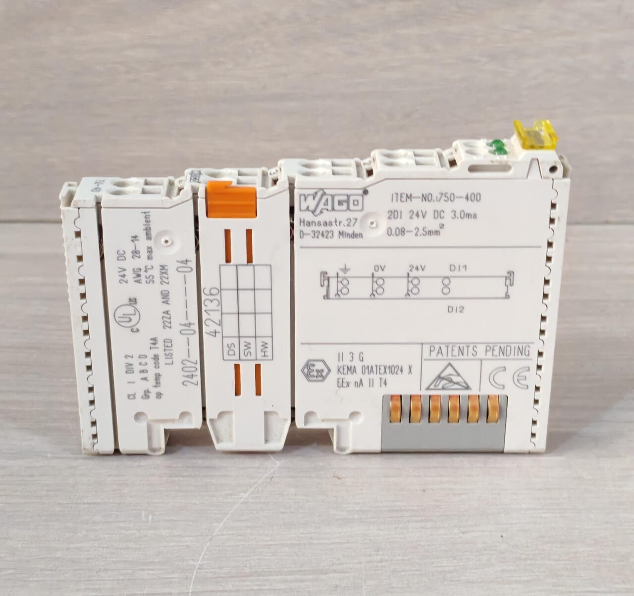 WAGO 750-400 PCS WAGO 750-400 2 CHANNEL DIGITAL INPUT MODULE 24VDC 3.0MS 9