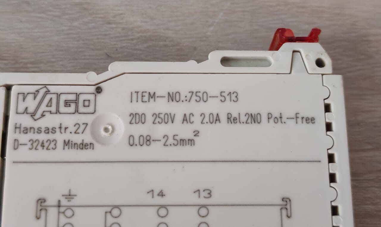 WAGO 750-513 PCS. WAGO 750-513 2CHANNEL DIGITAL OUTPUT MODULE 250VAC 2