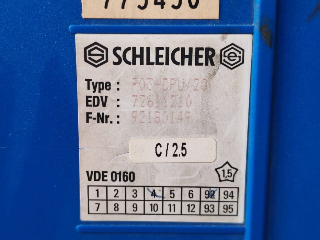 Schleicher P03-CPU/20 SCHLEICHER P03-CPU/20 72611210 C/2.5 VER 2.5 CONTROL UNIT 6