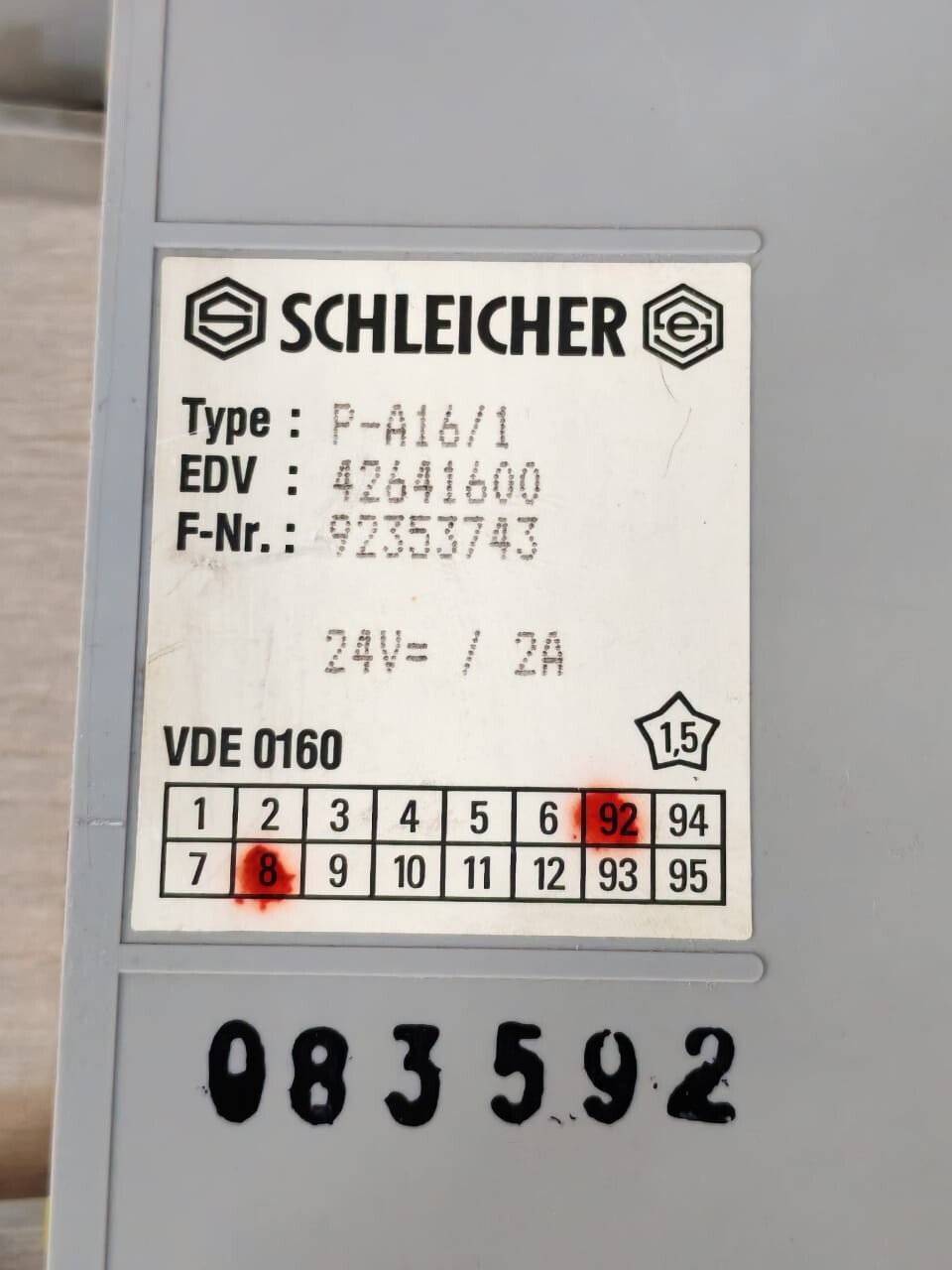Schleicher A16/1 SCHLEICHER P-A16/1 42641600 24V/ 2A MODULE 7