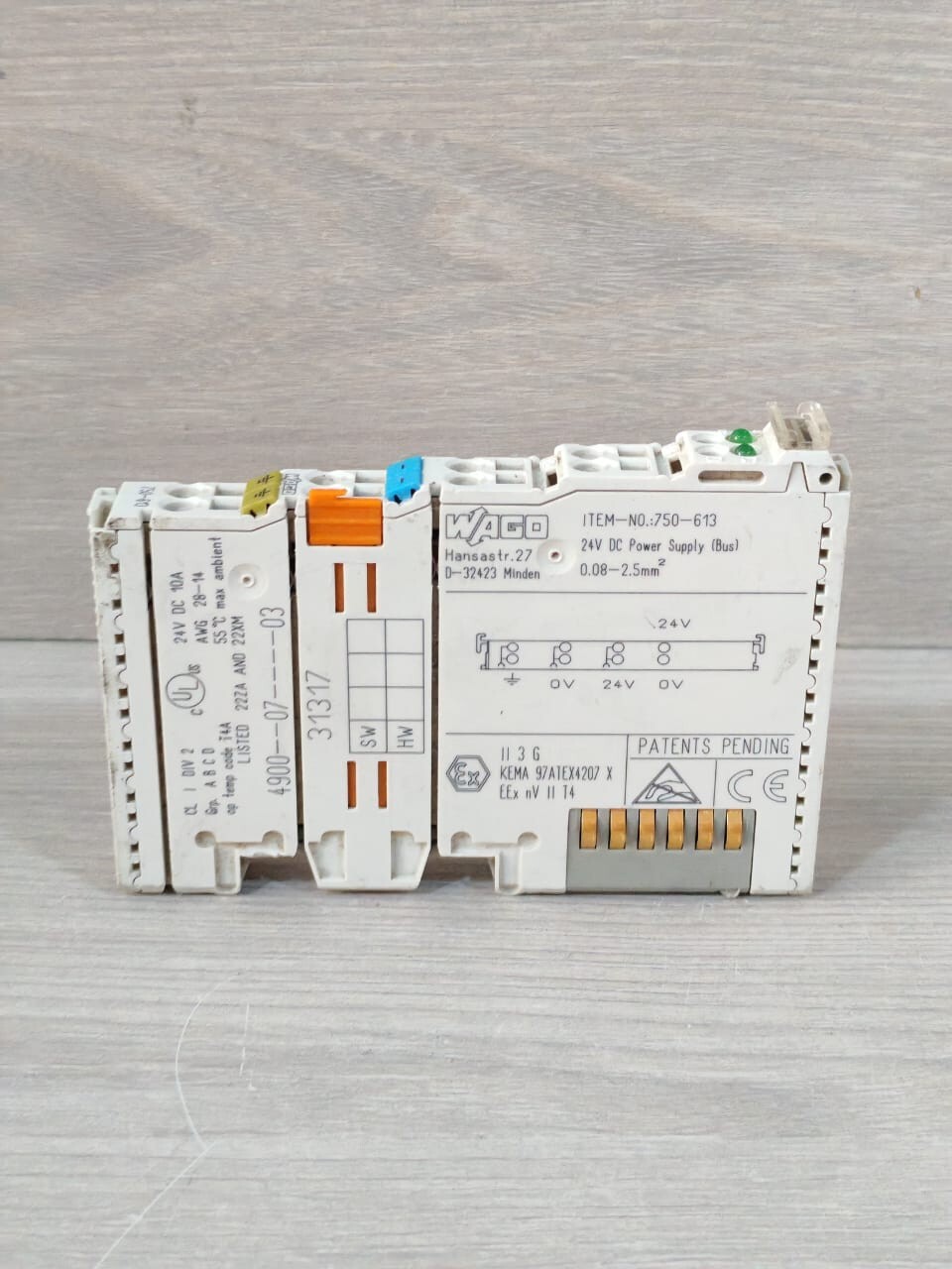 WAGO 750-613 WAGO 750-613 SYSTEM POWER SUPPLY MODULE 24VDC BUS 6