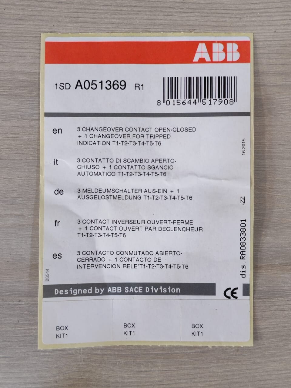 ABB A051369 ABB A051369 / 1SD A051369 R1 Auxilliary Contacts -, Only Transparent Case 4
