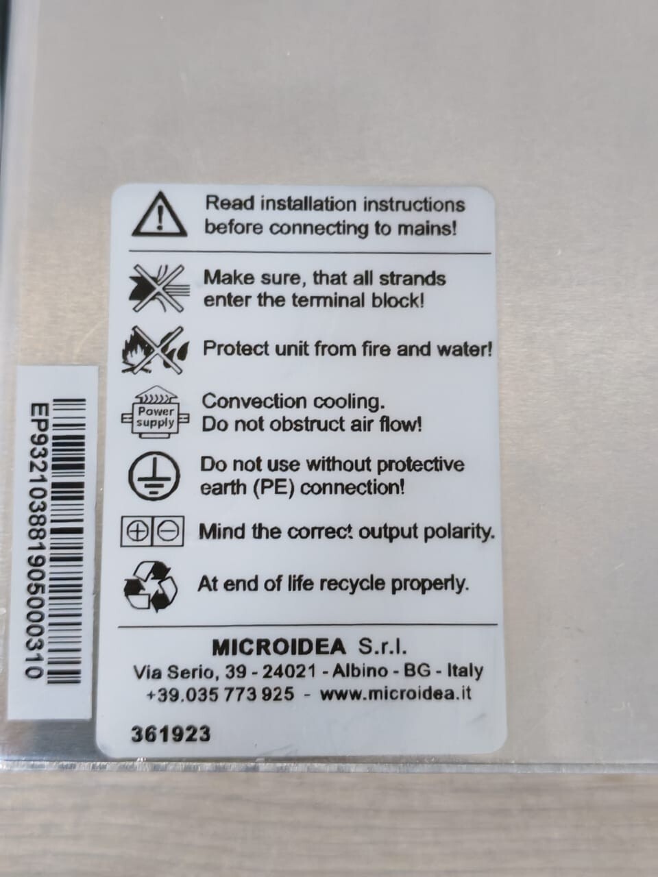 Microidea SWMT2445E MICROIDEA SWMT2445E POWER SUPPLY 100-240V 1.2A 50/60Hz 5