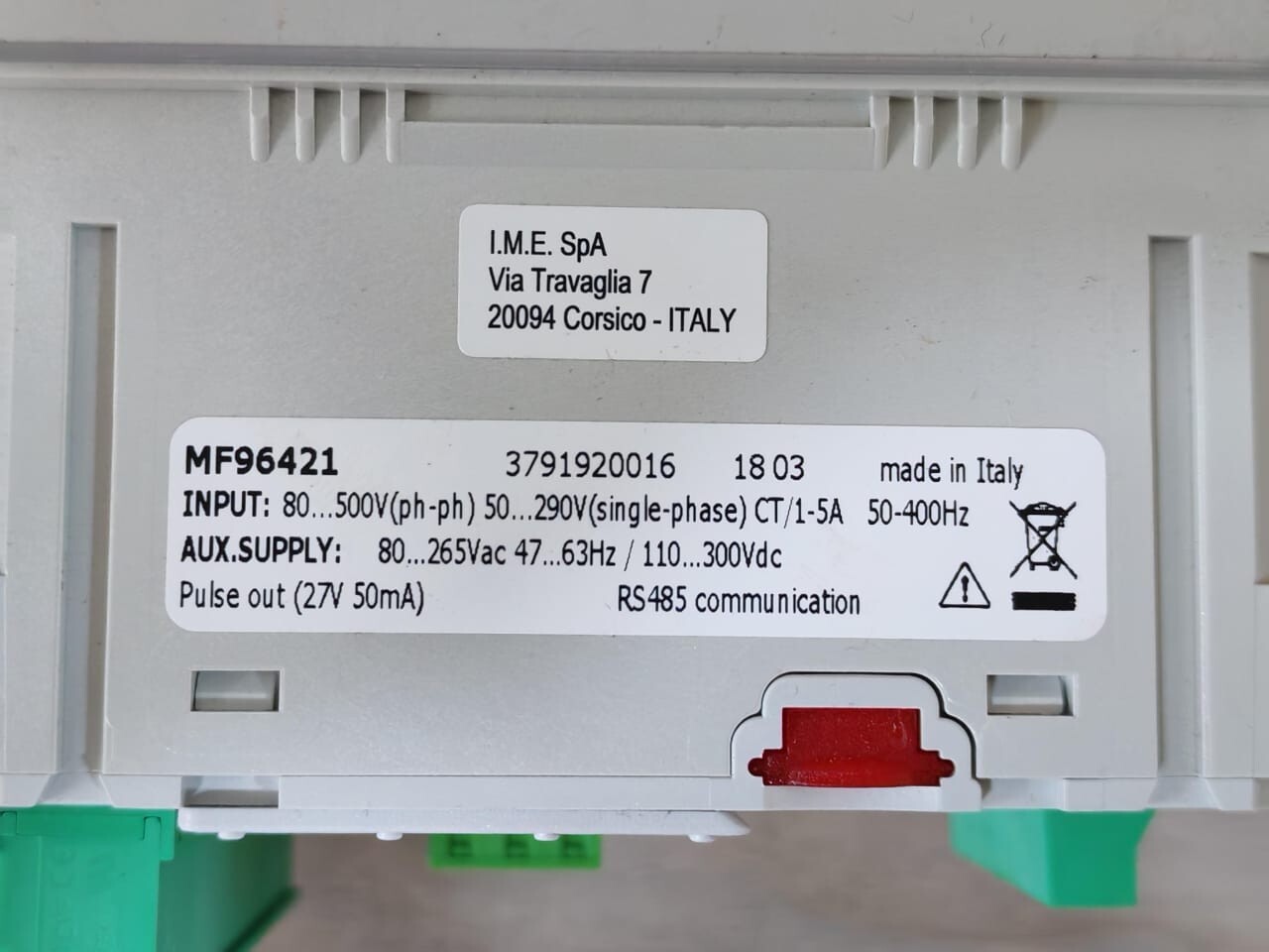 IME MF96421 IME NEMO 96HDLe MF96421 POWER ANALYZER 8
