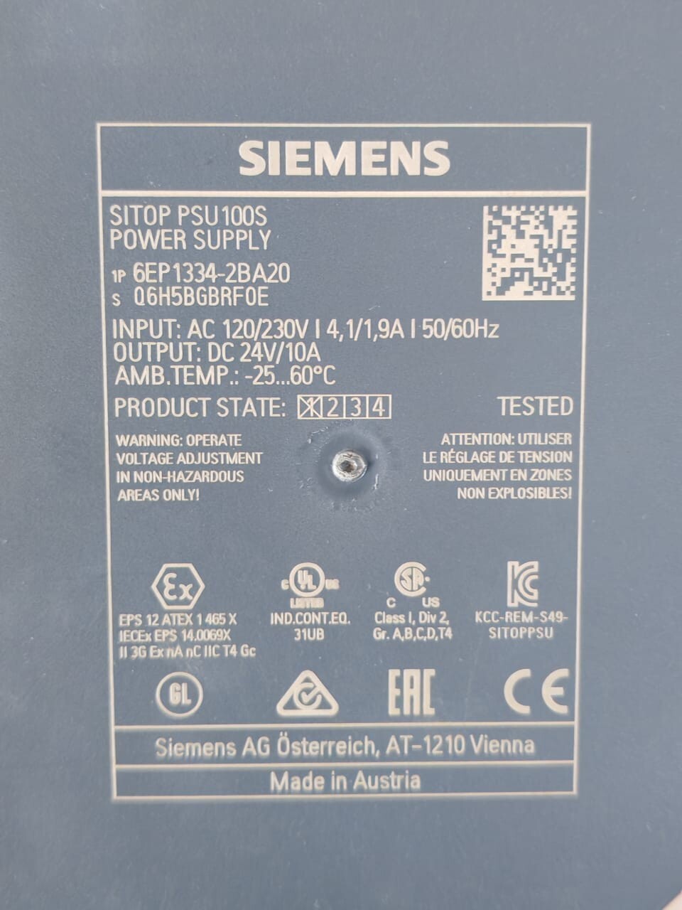 Siemens 6EP1334-2BA20 Siemens SITOP PSU100S Power Supply 6EP1334-2BA20 3