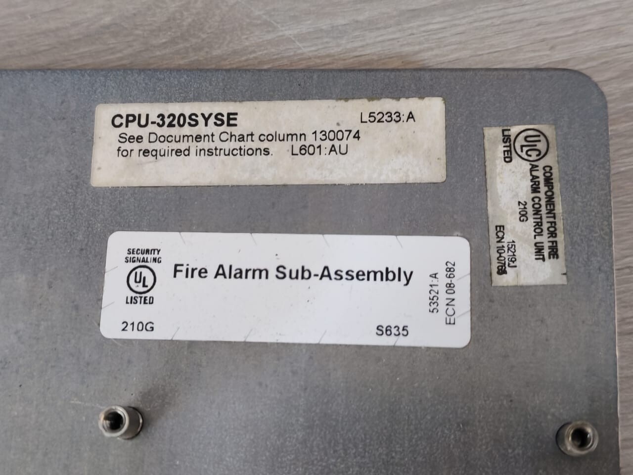 NOTIFIER CPU-320SYSE NOTIFIER CPU-320SYSE FIRE ALARM CONTROL PANEL & PROGRAMMING KEYPAD 2