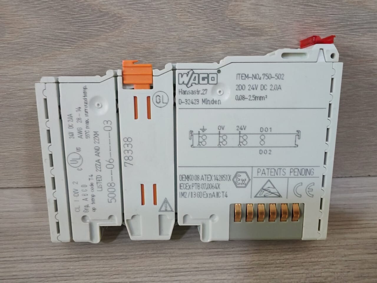 WAGO 750-502 PCS. WAGO 750-502 2-CHANNEL DIGITAL OUTPUT MODULE 2
