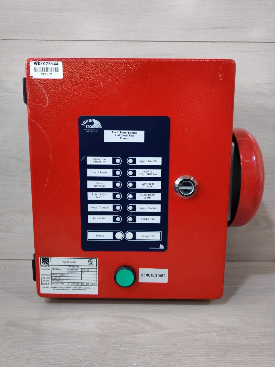 TORNATECH APED-240 Alarm Panel Diesel Fire Pump - Without Key