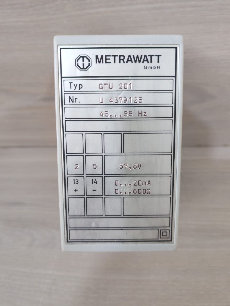 METRAWATT GTU 201 CONVERTER MODULE