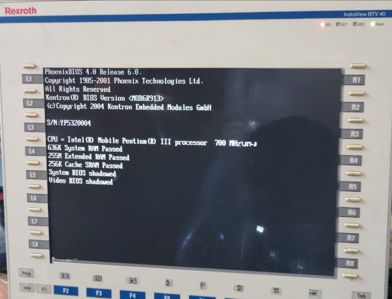 REXROTH INDRAVIEW BTV40.1BHB-256S-P6C-UN-FW TOUCHSCREEN DISPLAY