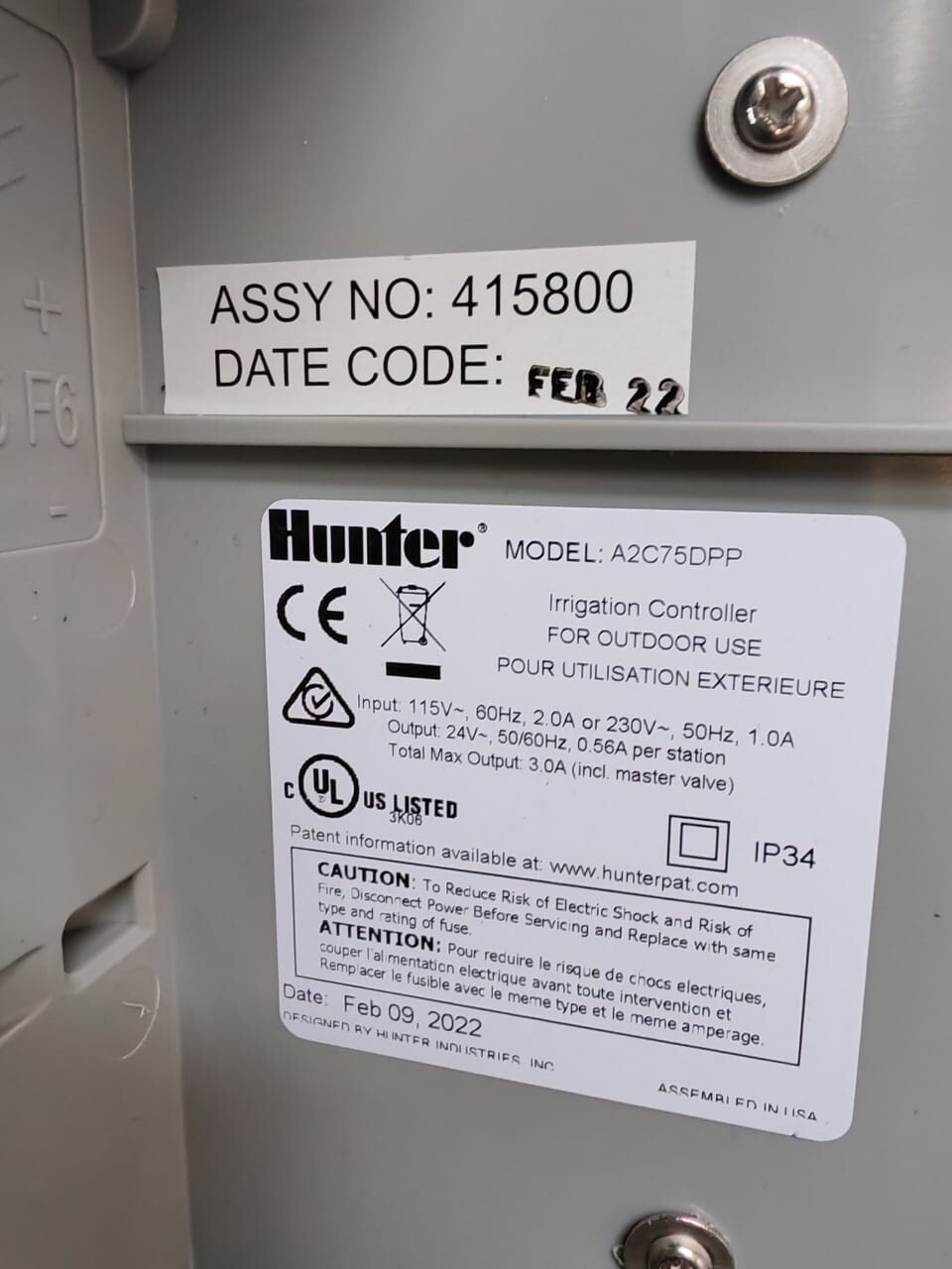 Hunter A2C-75D-PP HUNTER A2C-75D-PP,75-STATION ACC2 DECODER CONTROLLER,PLASTIC PEDESTAL 5